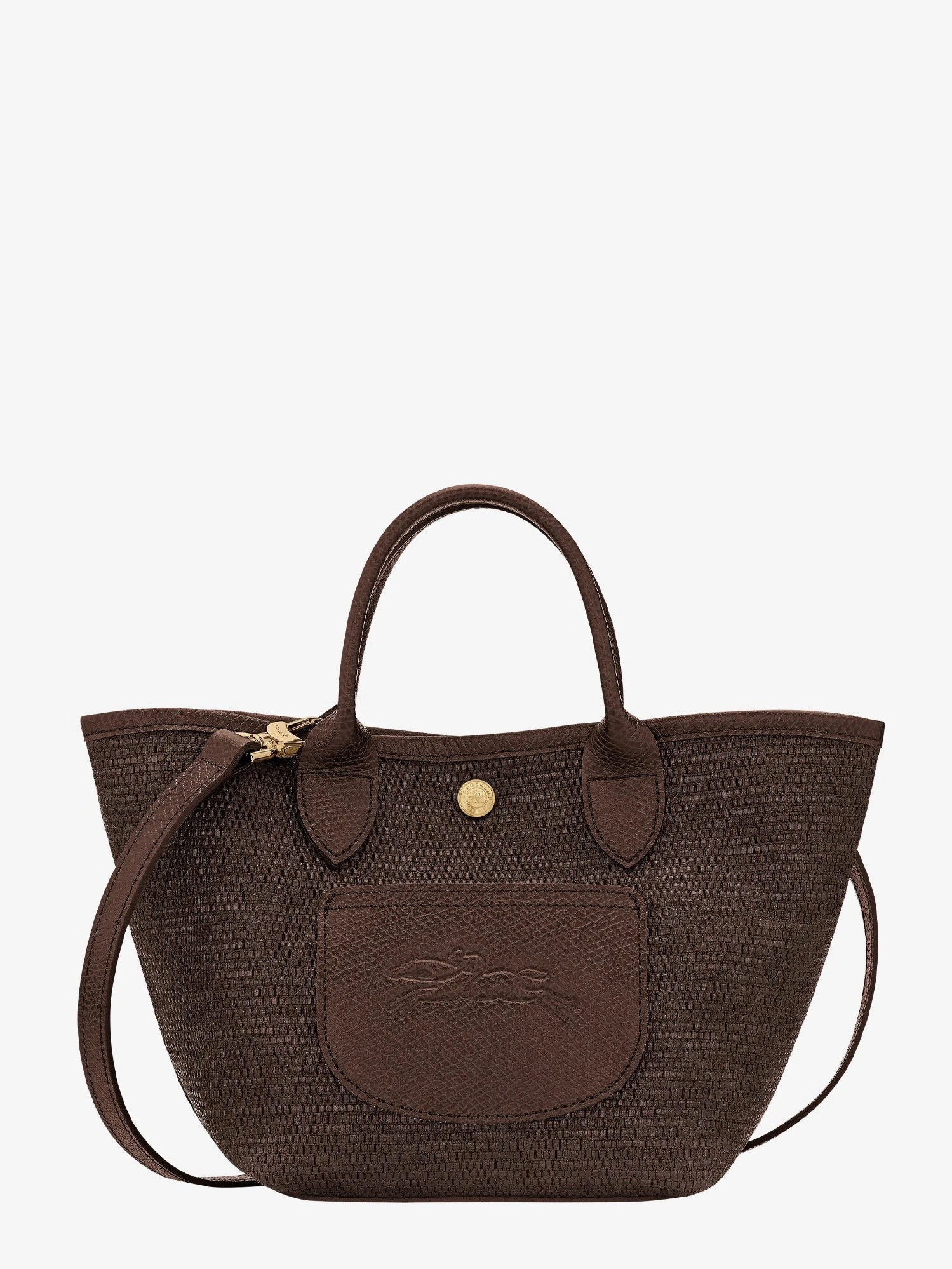 Le Panier Pliage XS raffia and leather crossbody bag