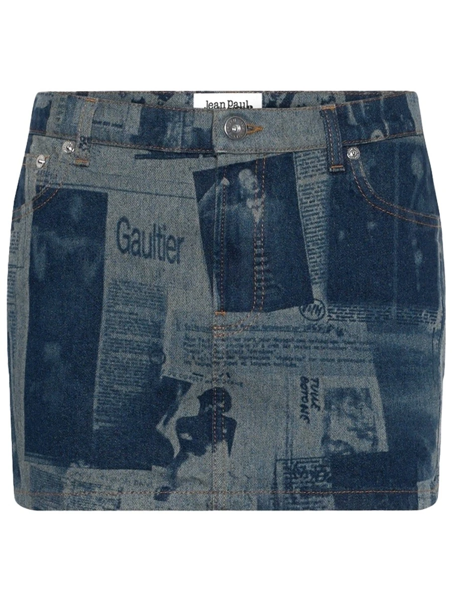 MINISKIRT WITH "NEWSPAPER" PRINT