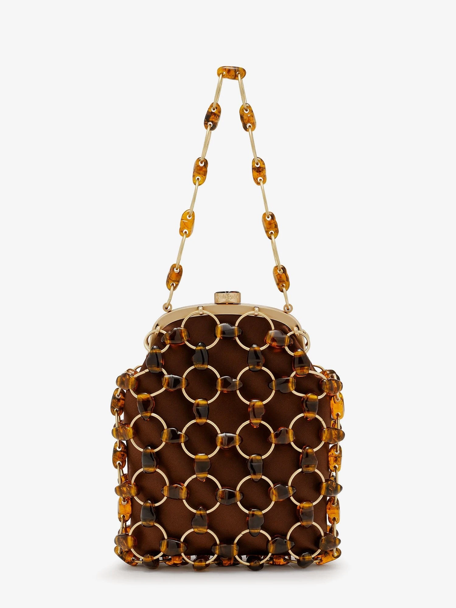 Brielle Wristlet leather handbag with all-over pearl detail
