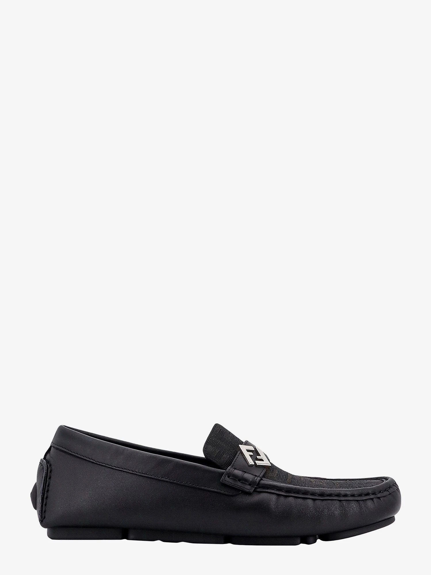 Leather and canvas loafers