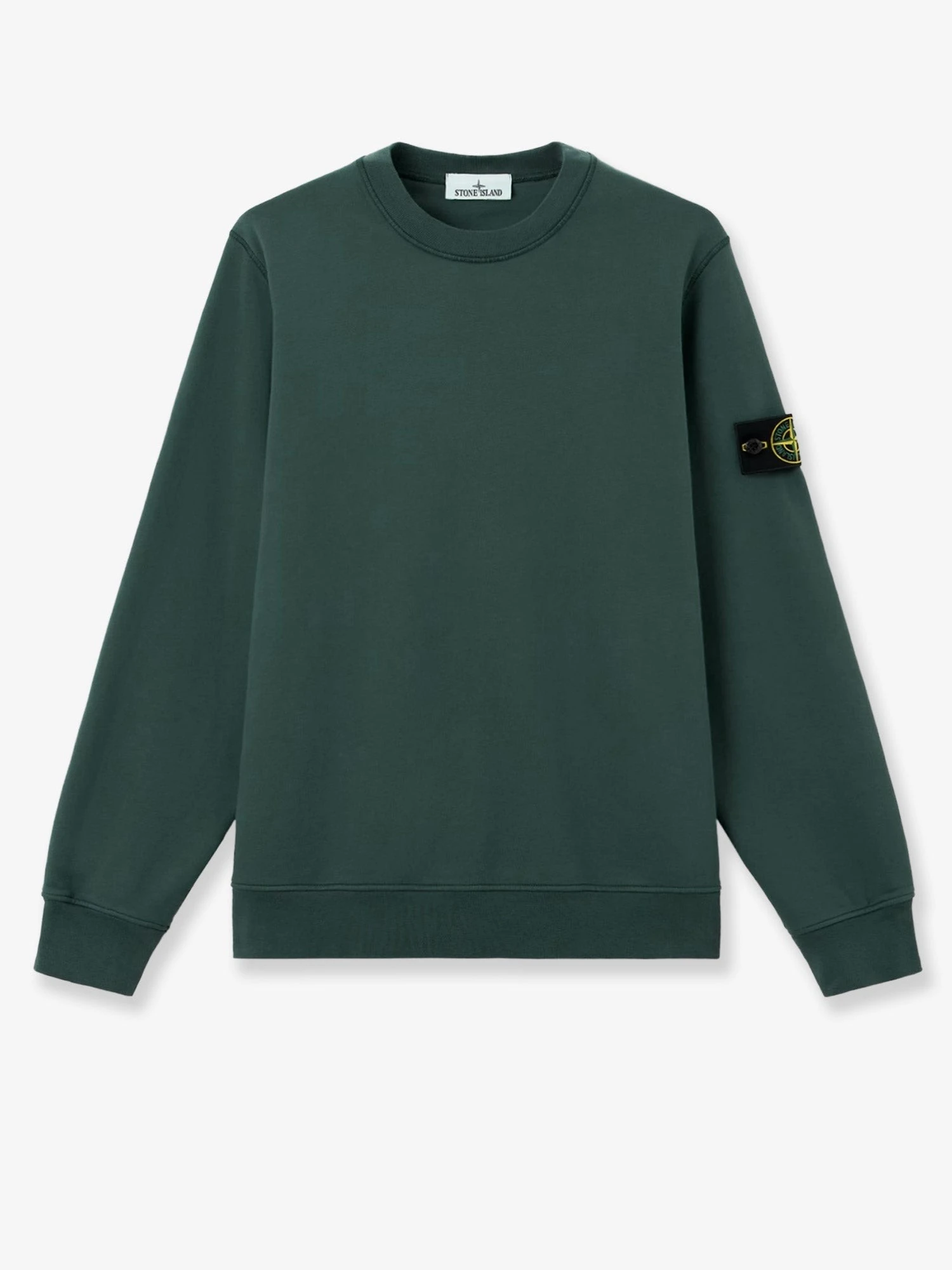Cotton sweatshirt with side logo patch