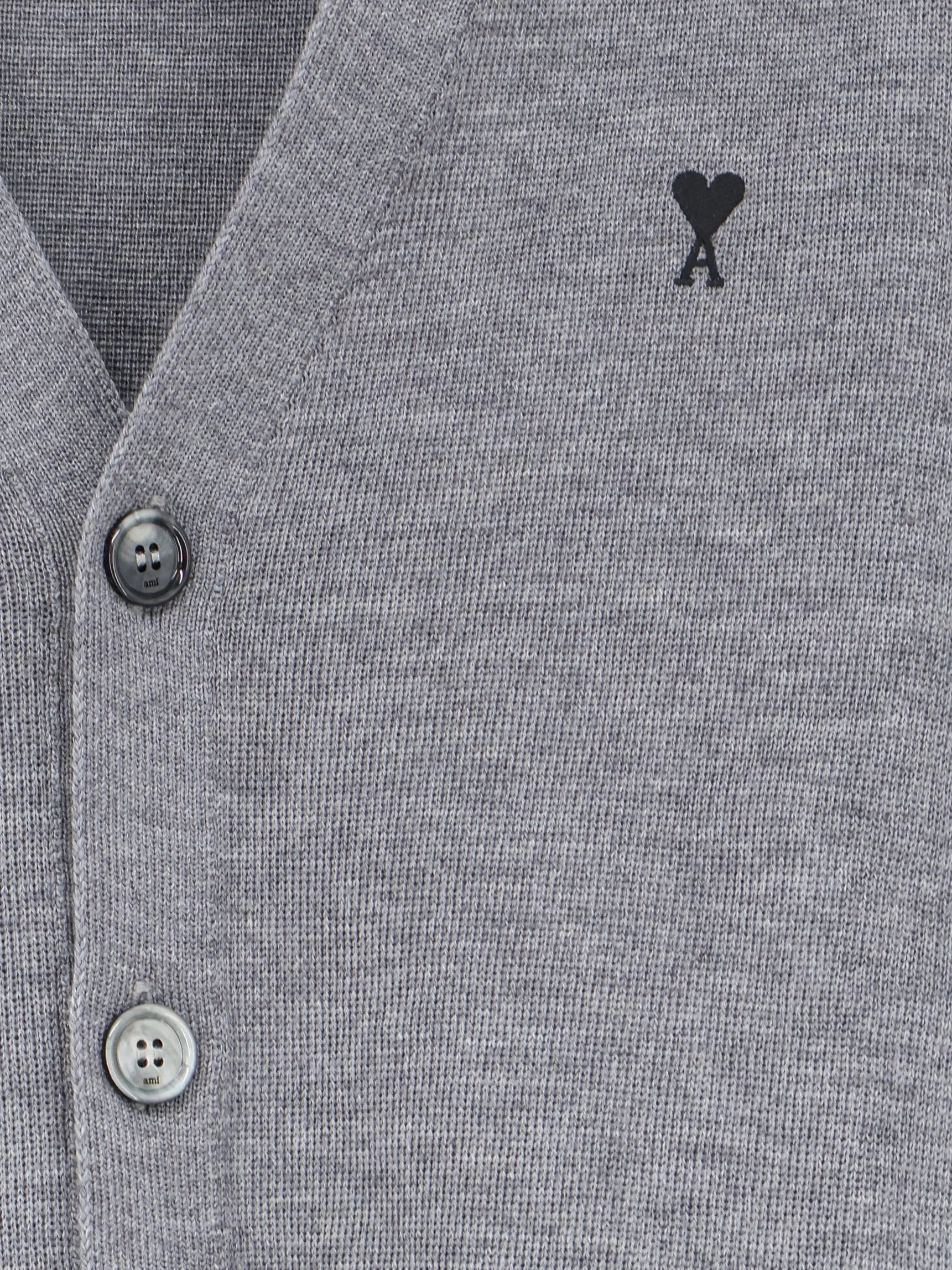 Wool cardigan with iconic embroidery