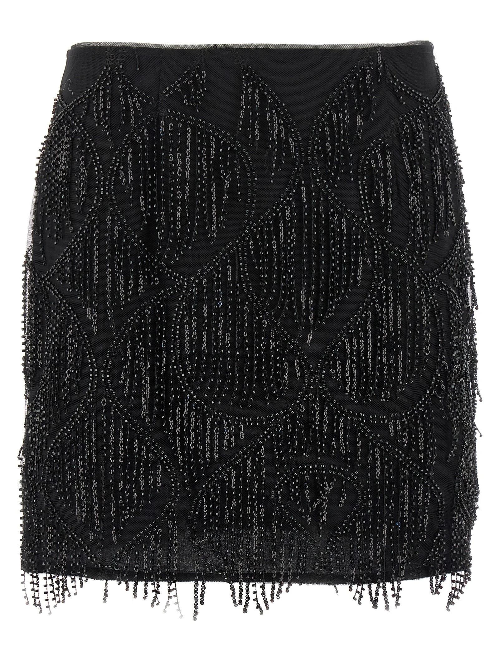 Beaded fringed skirt