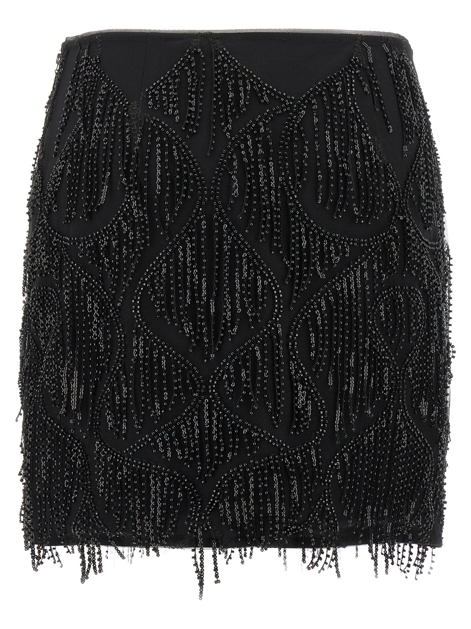 Beaded fringed skirt