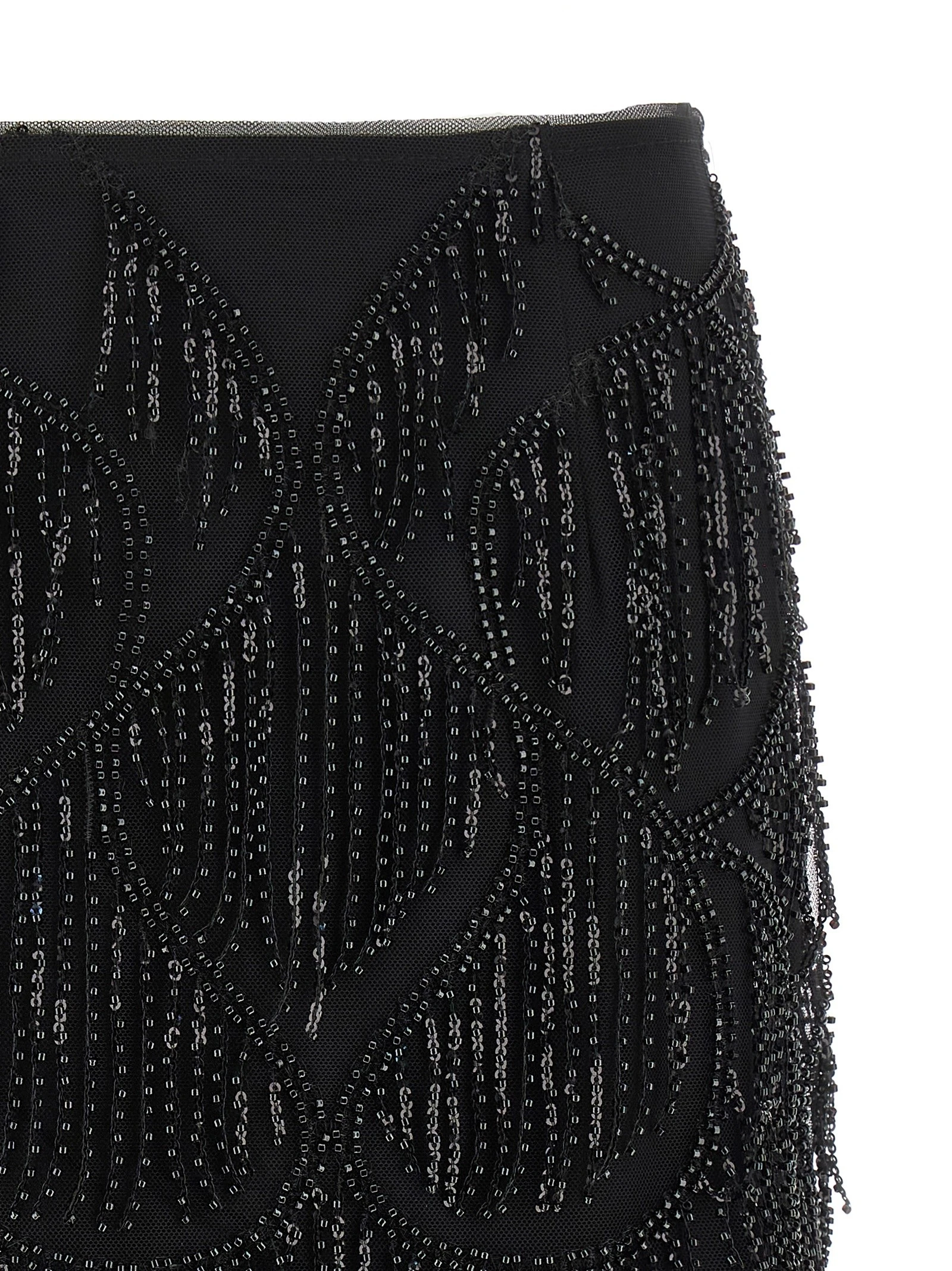 Beaded fringed skirt