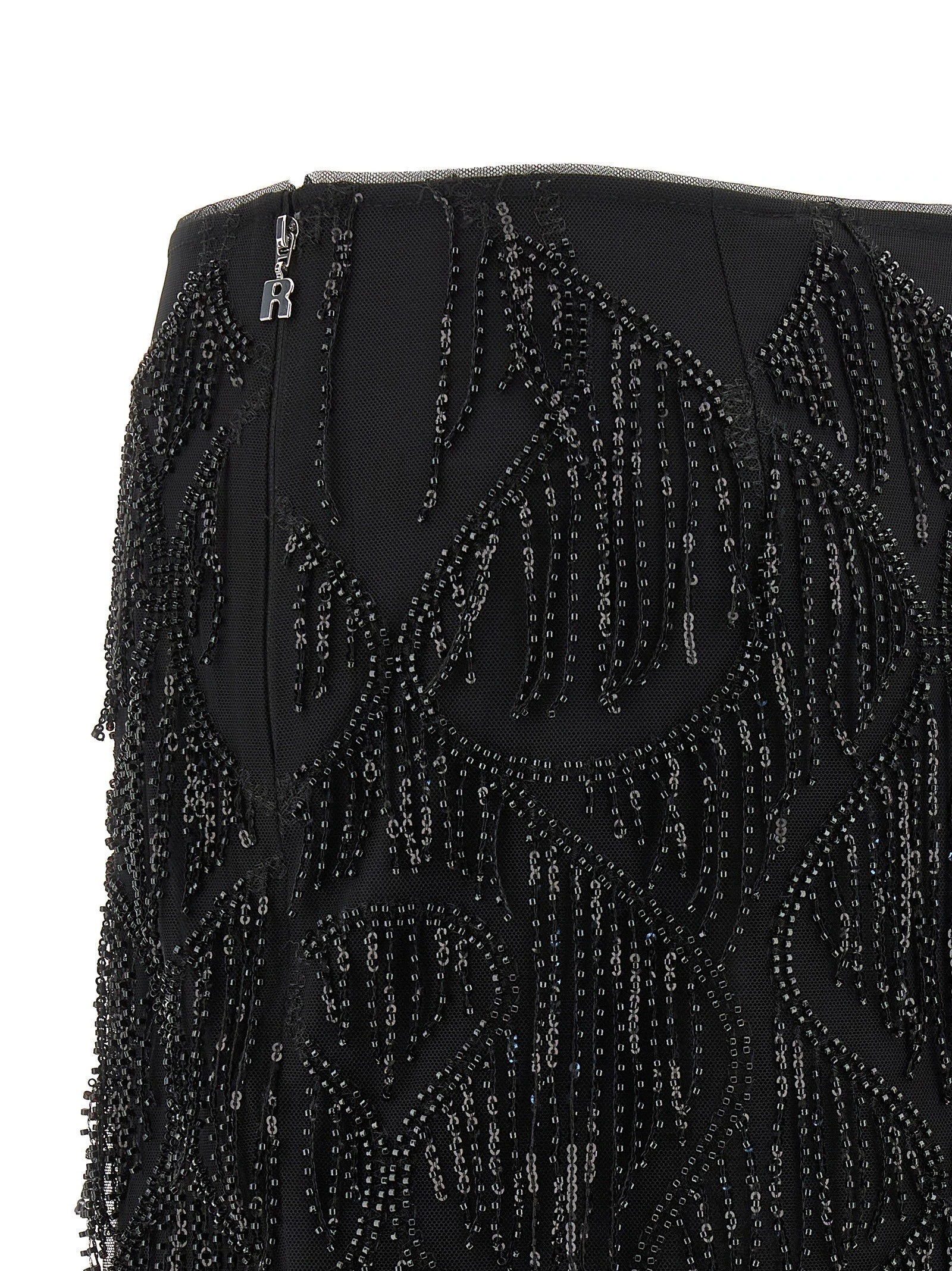 Beaded fringed skirt