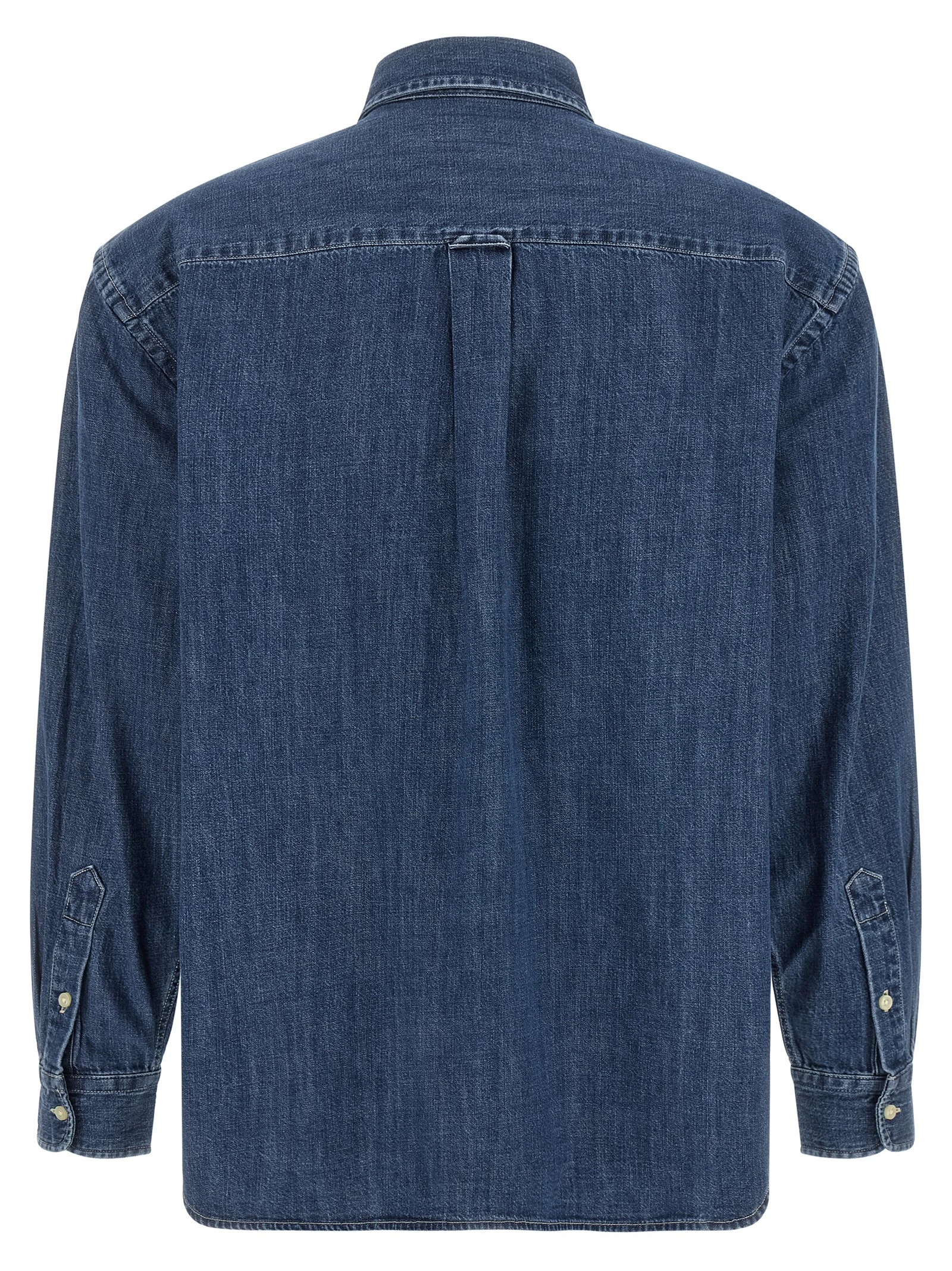 Denim shirt with logo embroidery