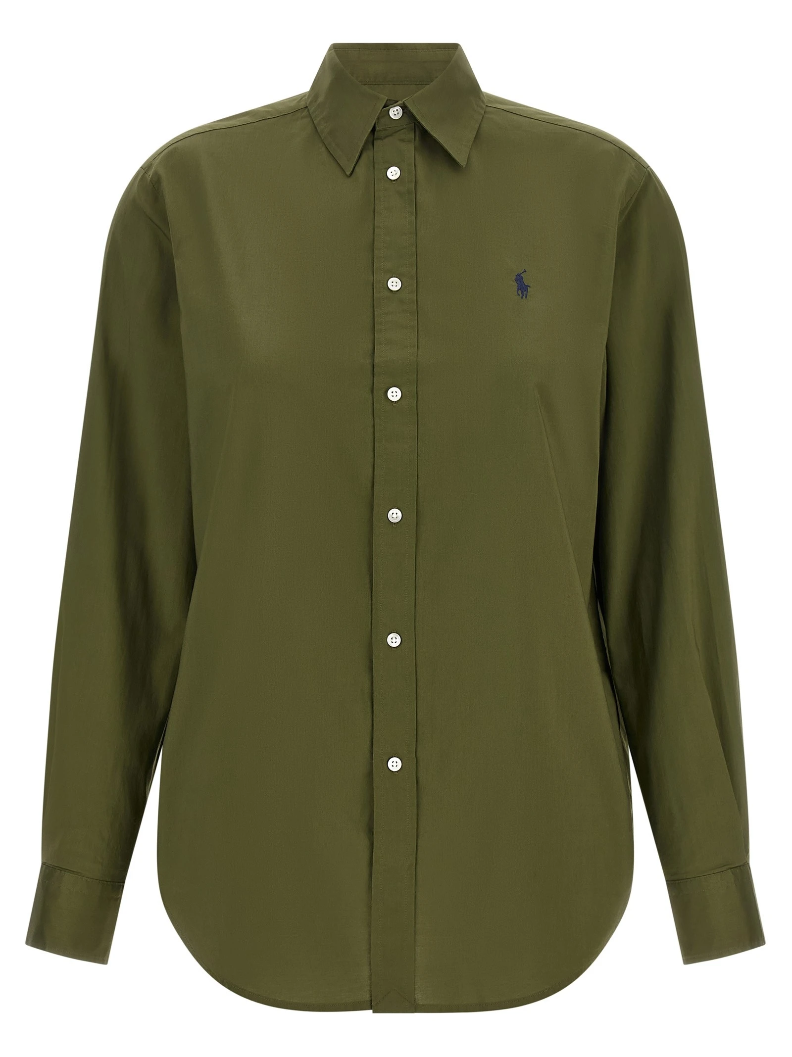 Logo embroidery cotton shirt