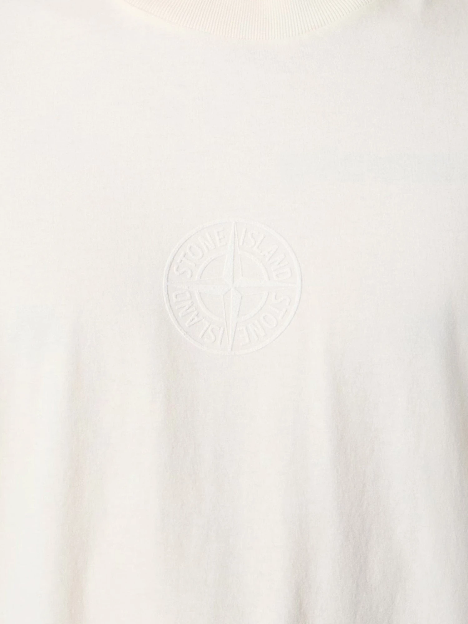 Cotton T-shirt with tone-on-tone logo print on the front.webp