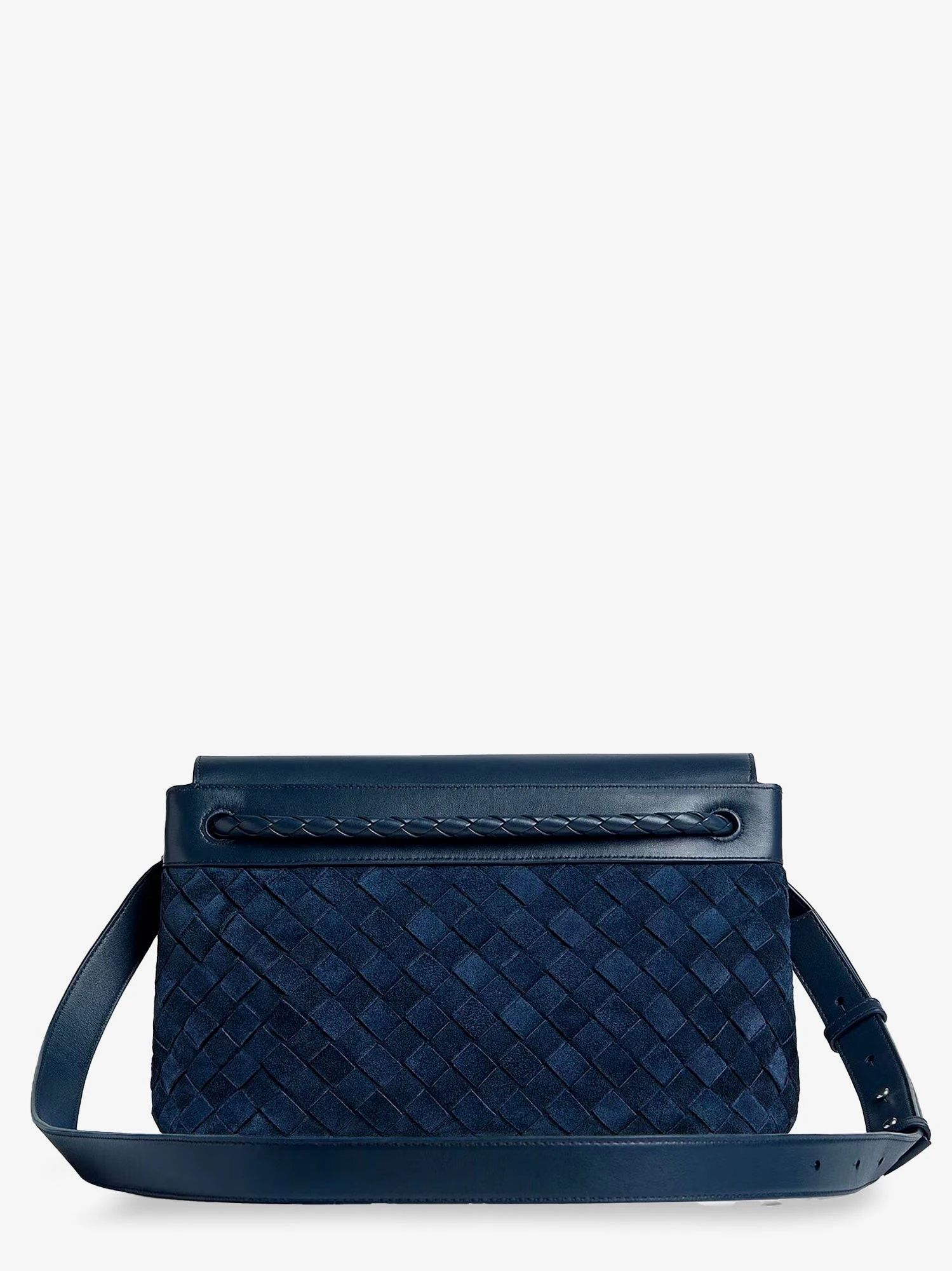 Andiamo Messenger suede crossbody bag with Intrecciato motif.webp