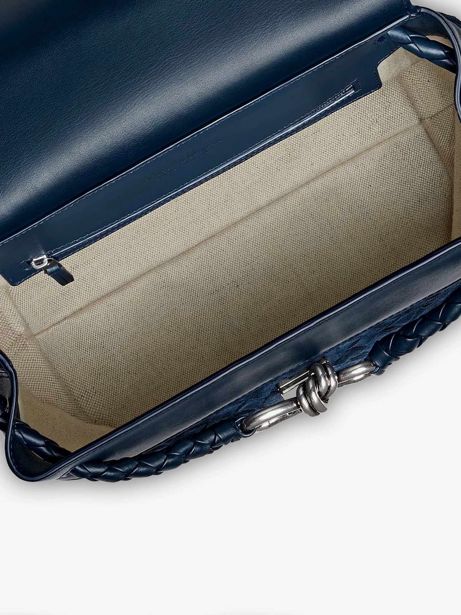 Andiamo Messenger suede crossbody bag with Intrecciato motif.webp