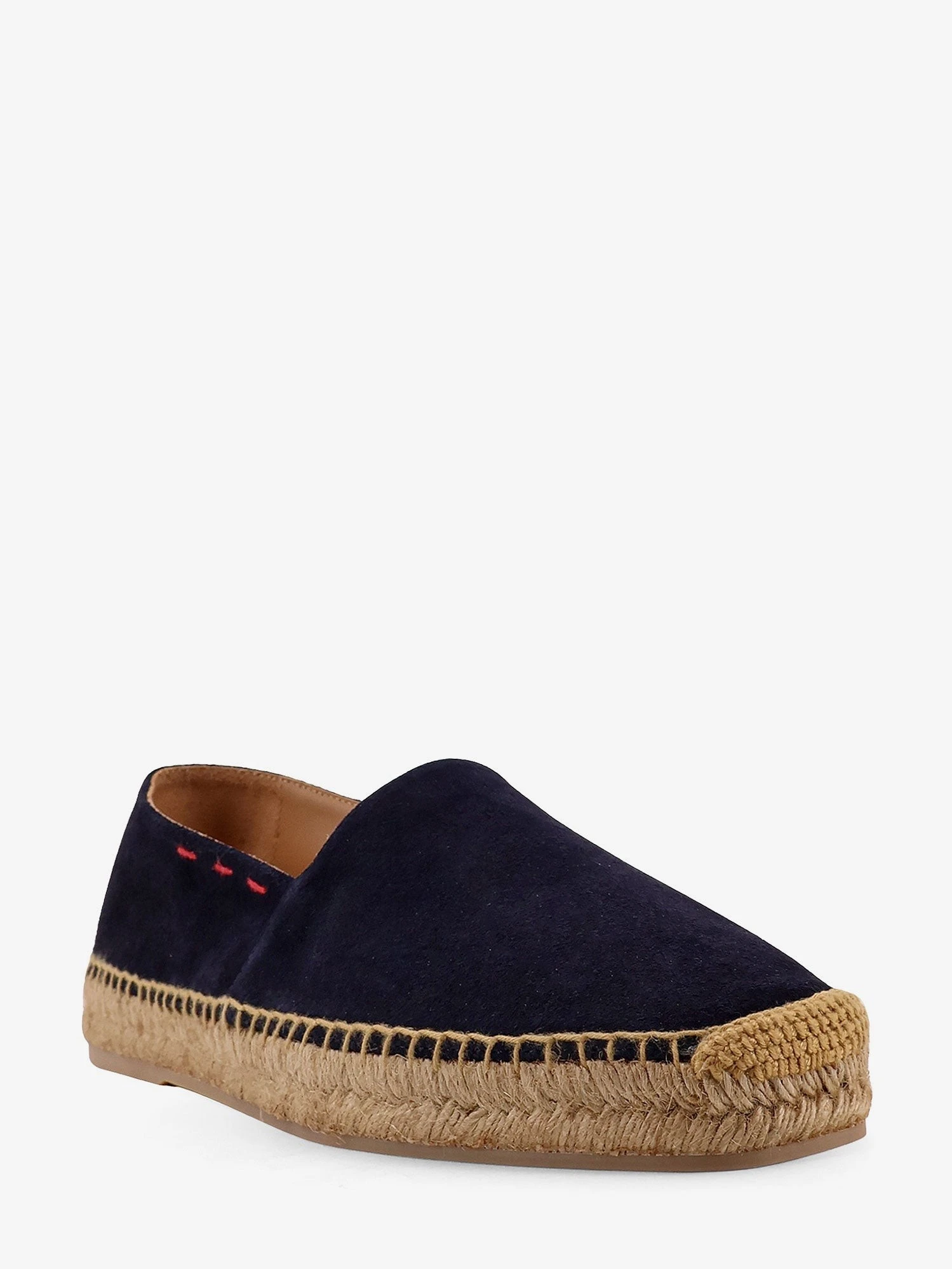 Suede espadrillas with iconic stitching.webp