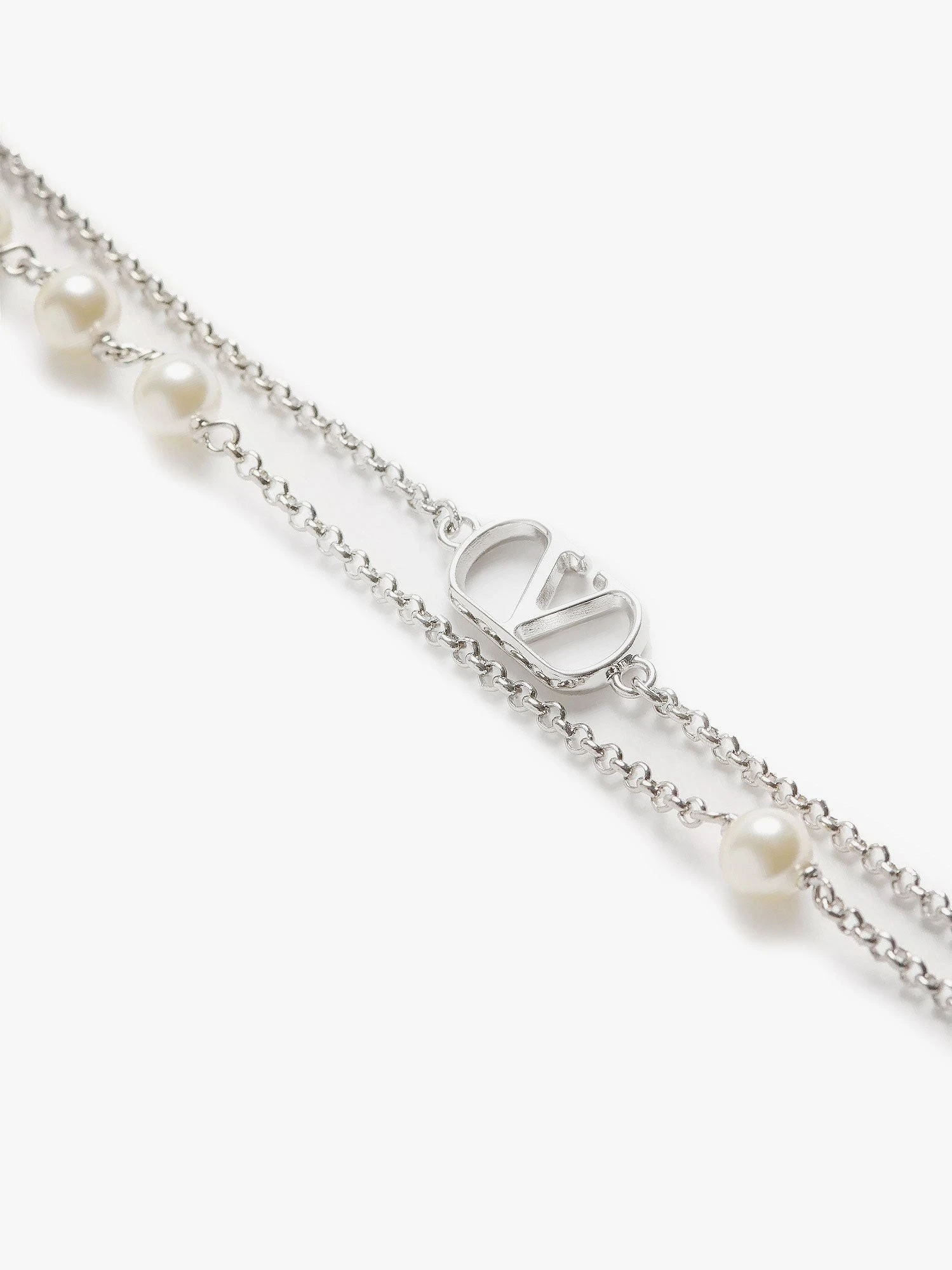Vlogo signature metal and pearls necklace.webp