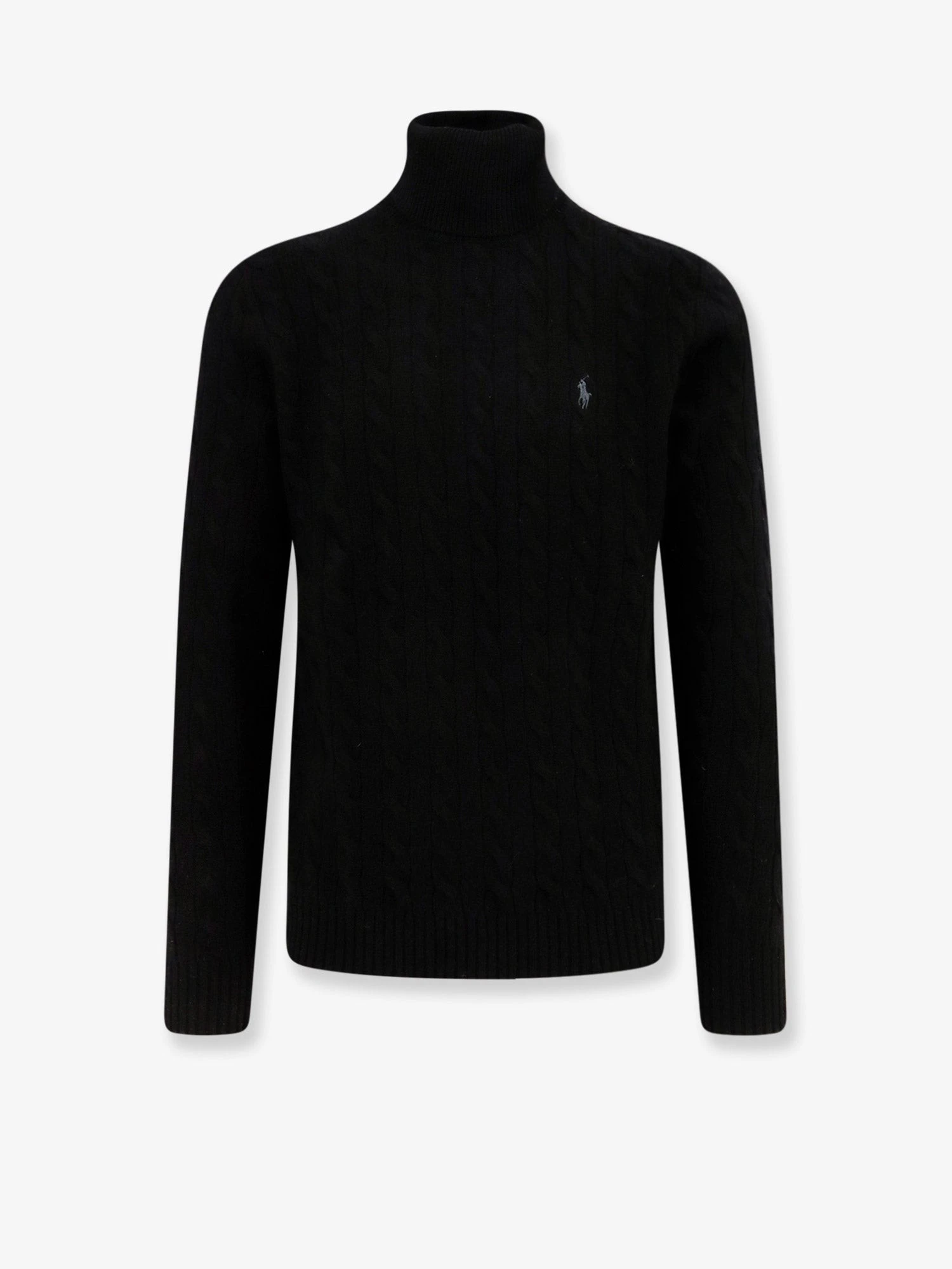 Wool and cashmere sweater with frontal logo.webp
