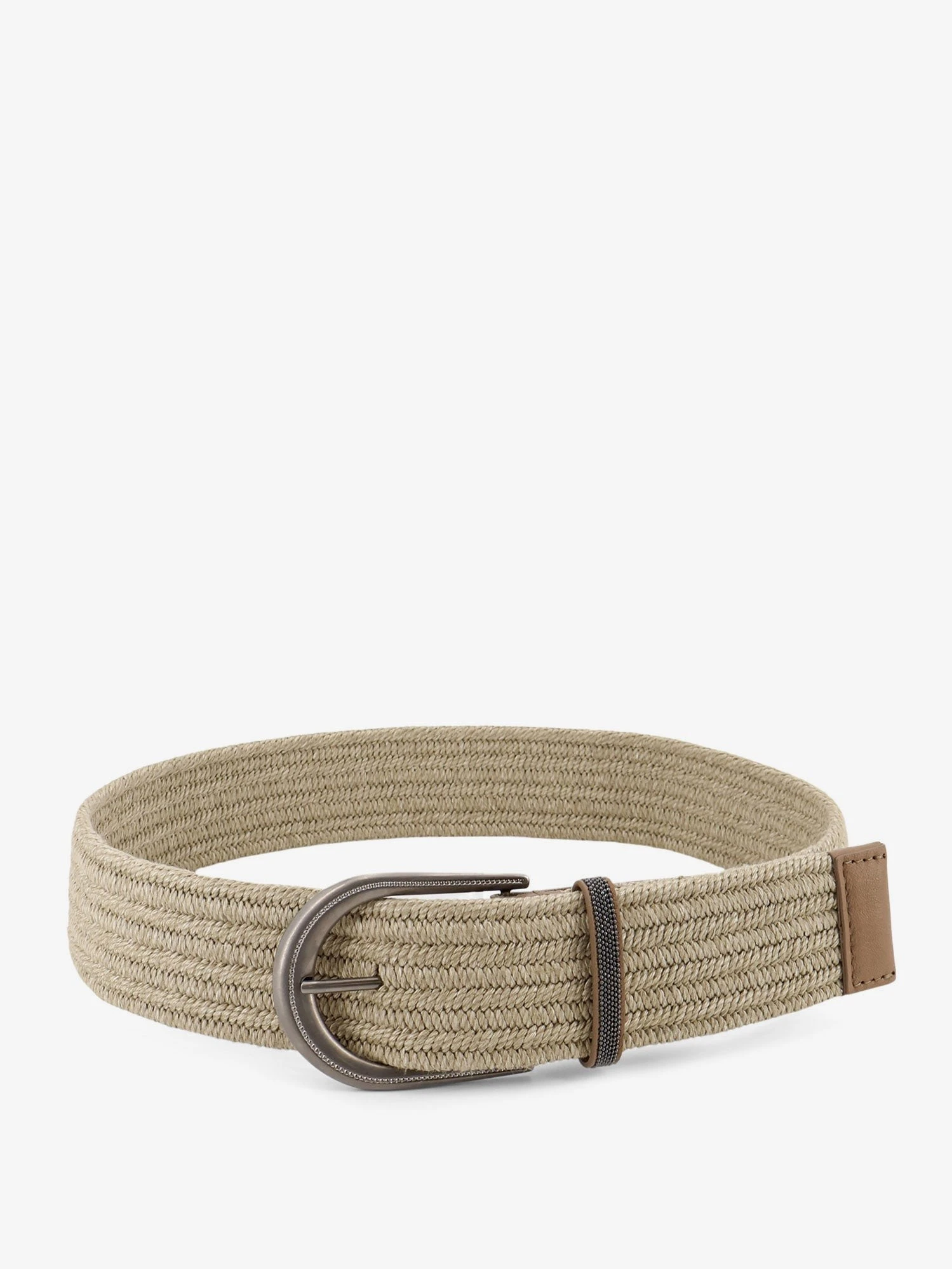 Linen belt with Shiny Loop detail.webp