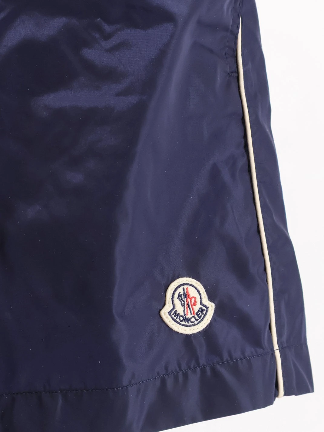 Nylon swim shorts with side logo patch.webp
