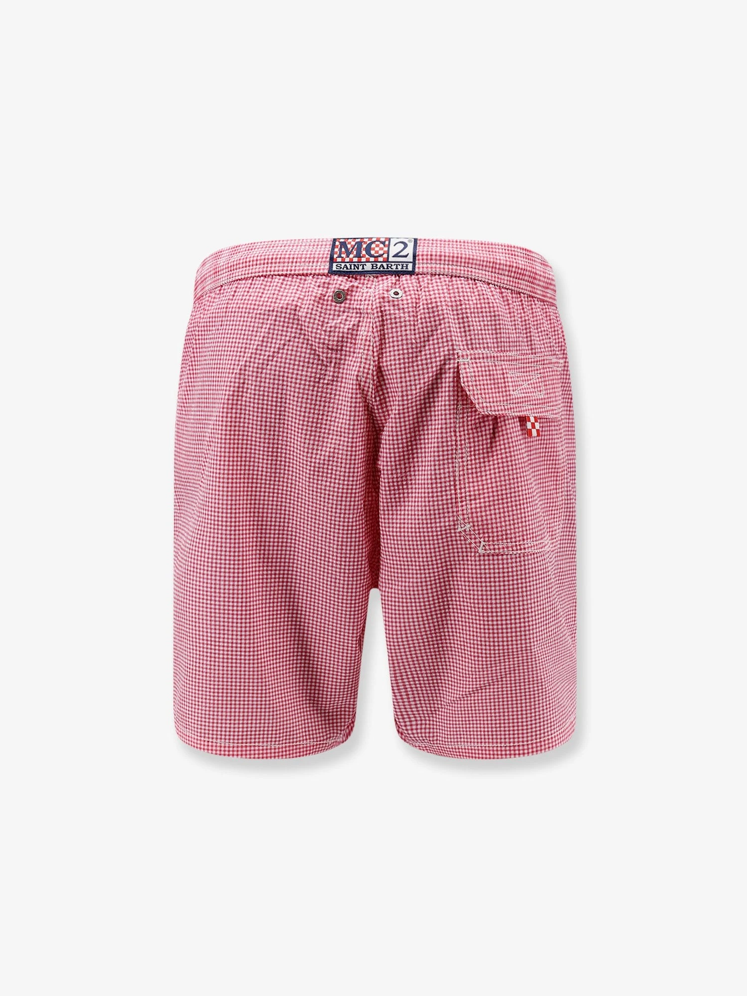 Patmos nylon swim trunks with vichy pattern.webp