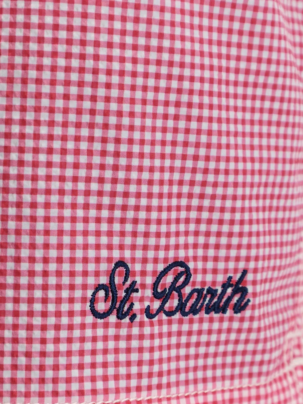 Patmos nylon swim trunks with vichy pattern.webp