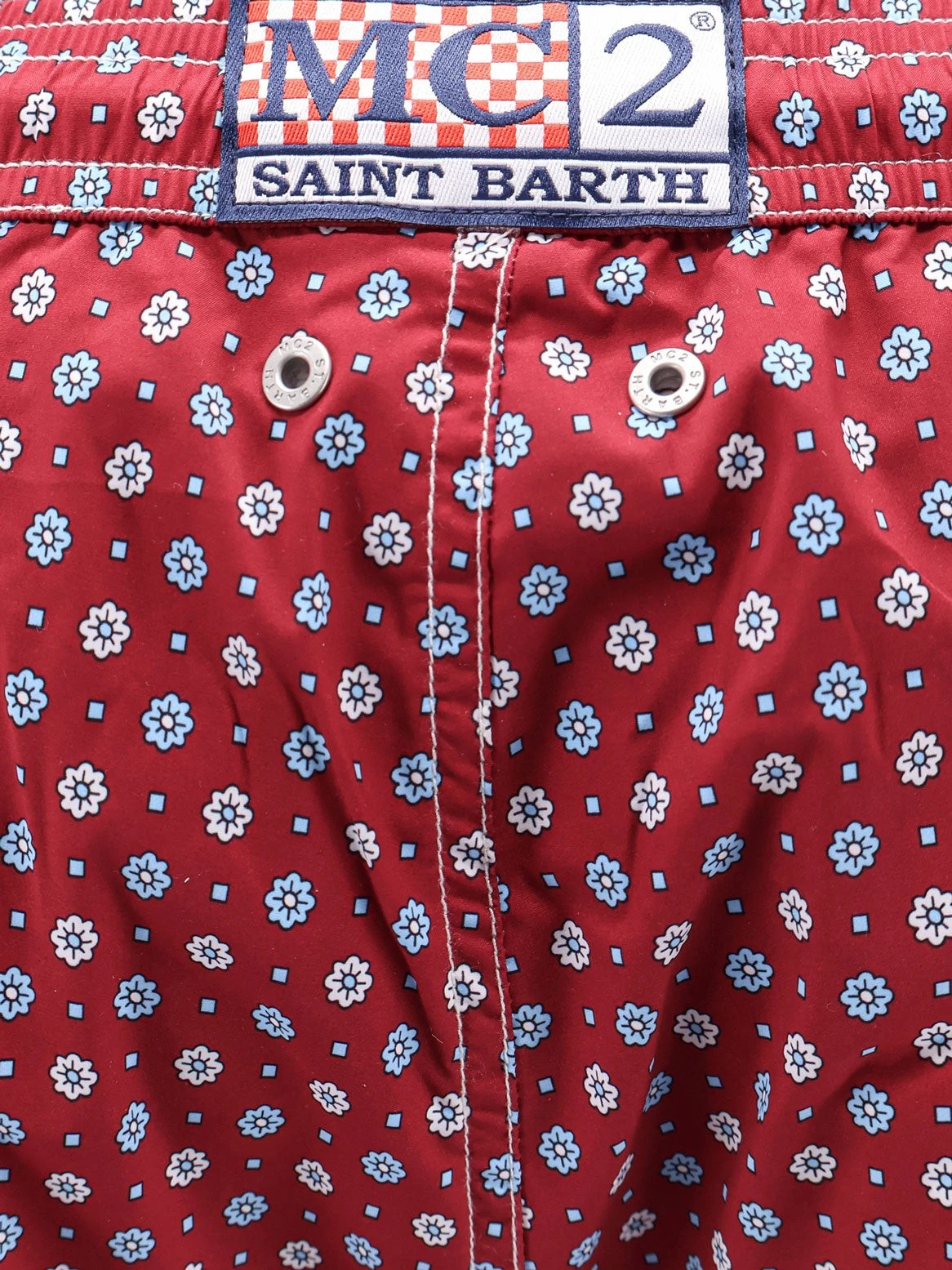 Nylon swim shorts with all-over micro pattern.webp