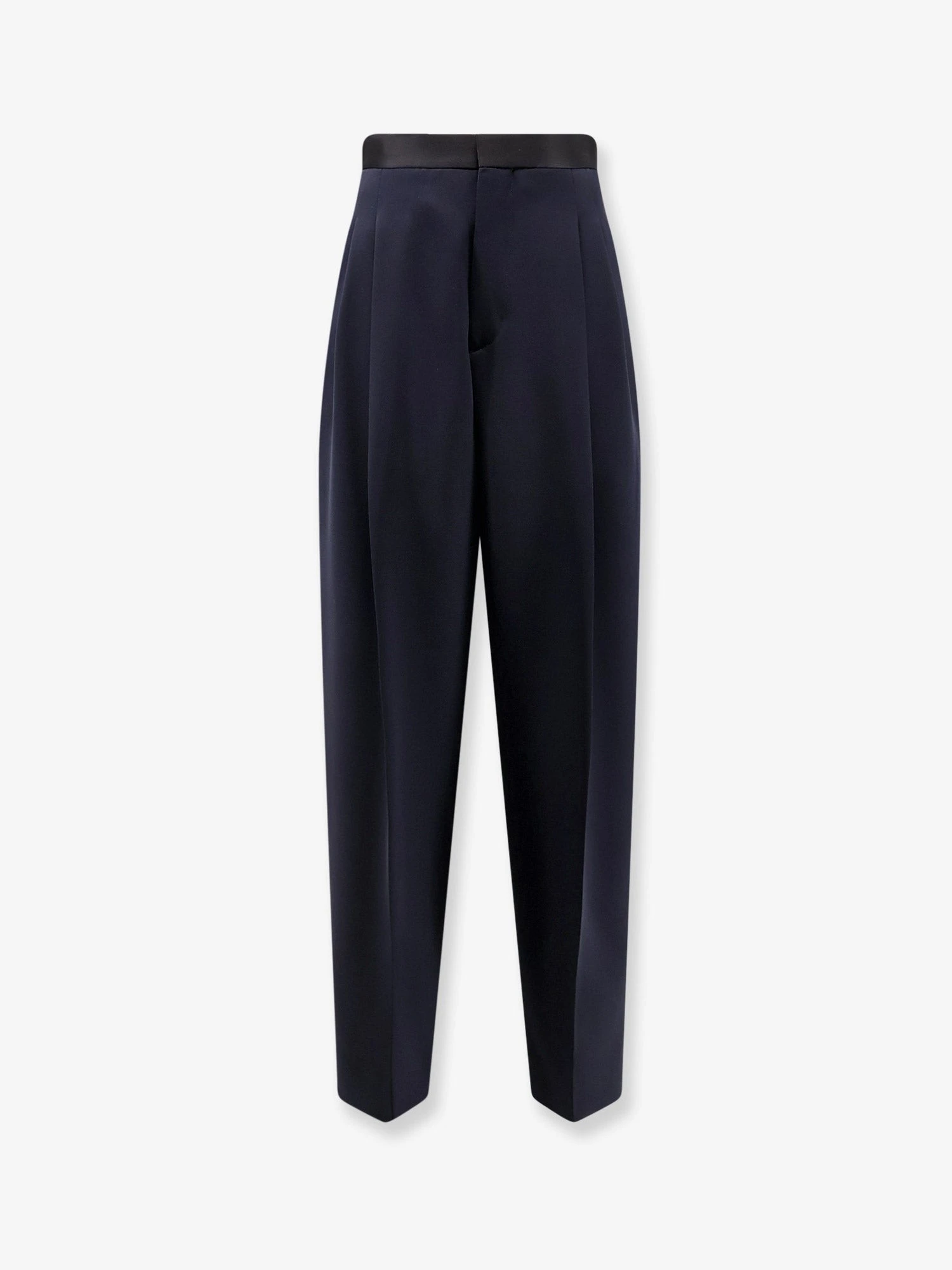 Wool trousers with satin waistband.webp