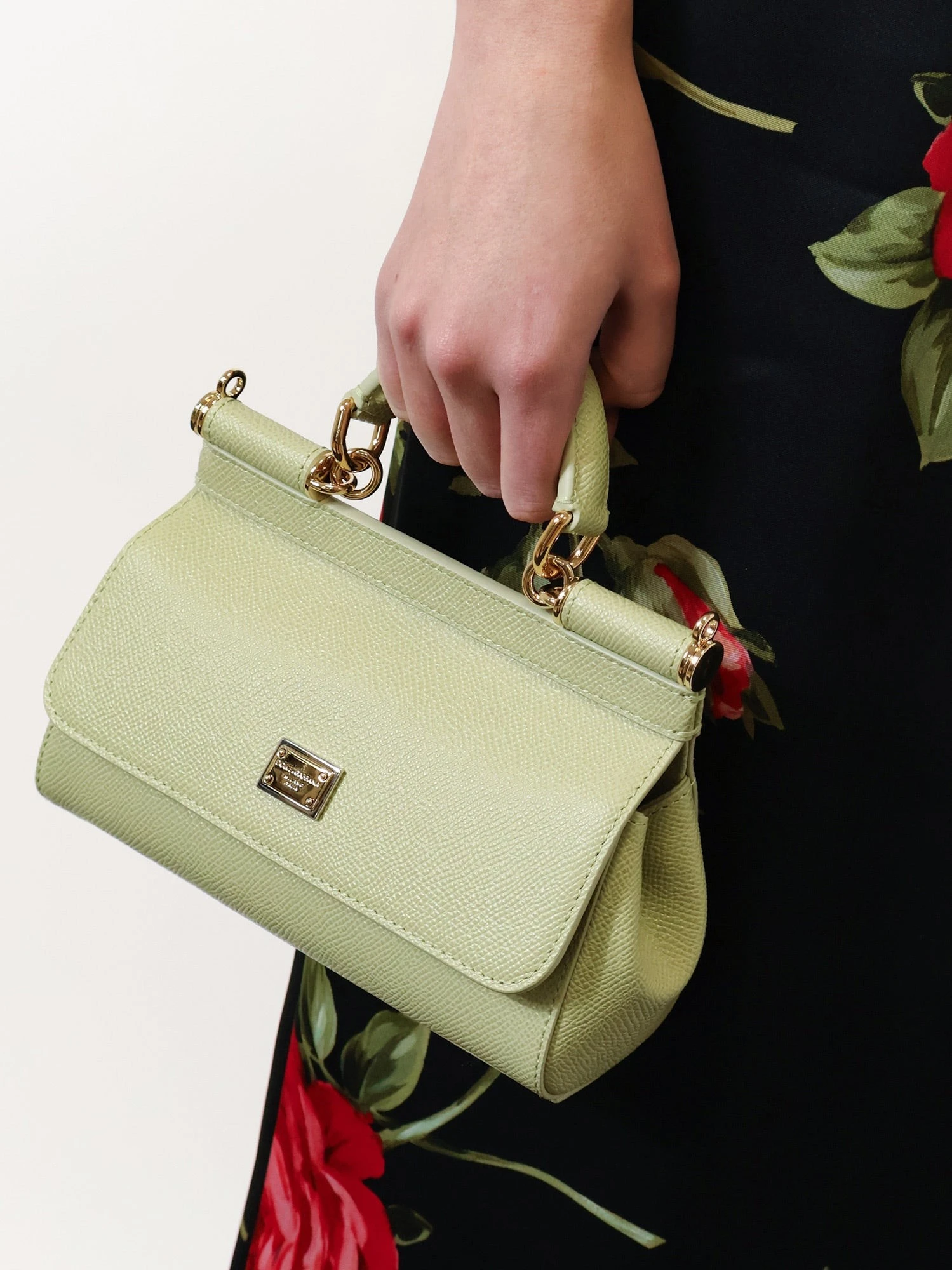 Sicily Small leather shoulder bag with metal logo patch.webp