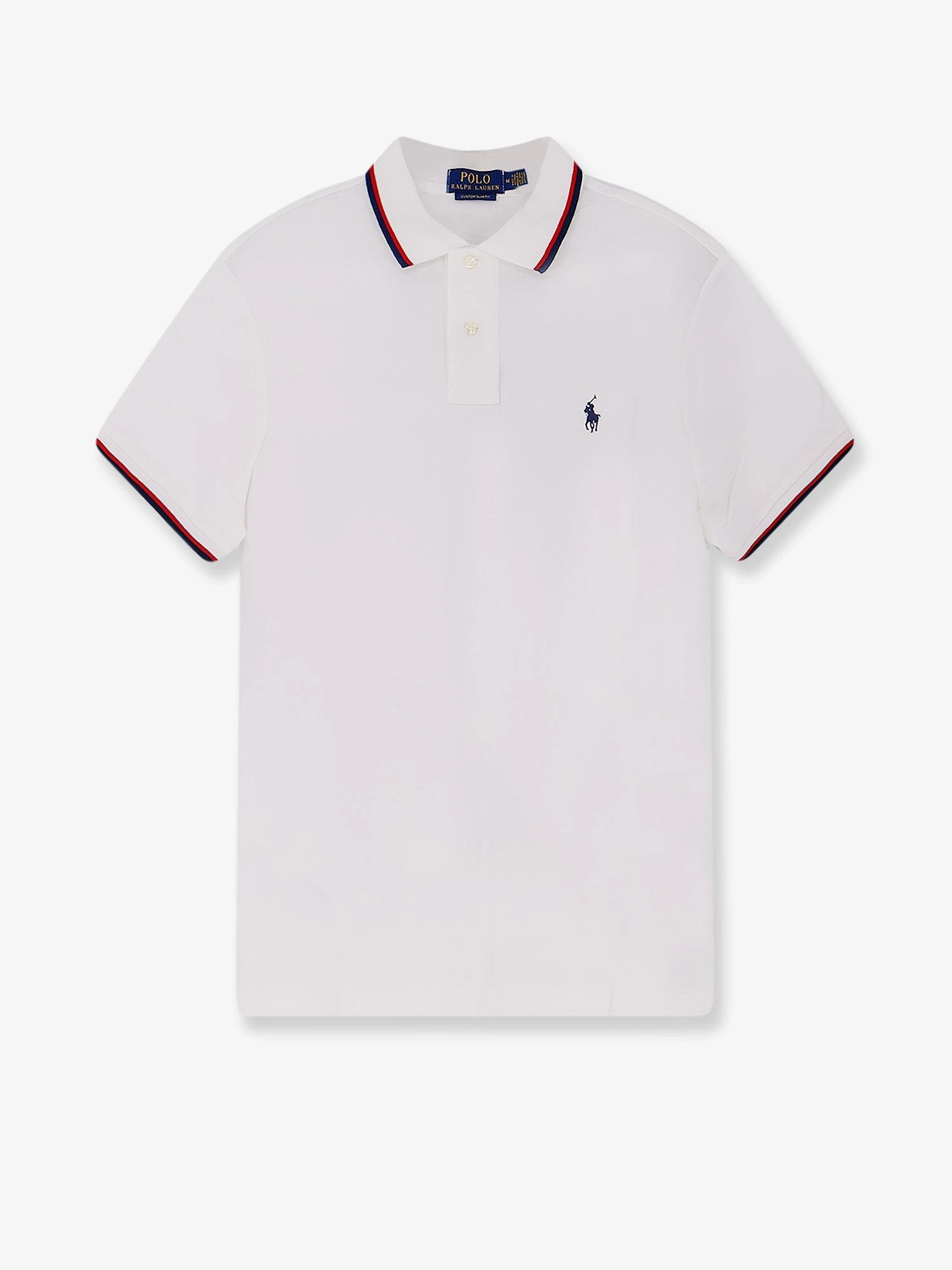 Cotton polo shirt with contrasting profile.webp