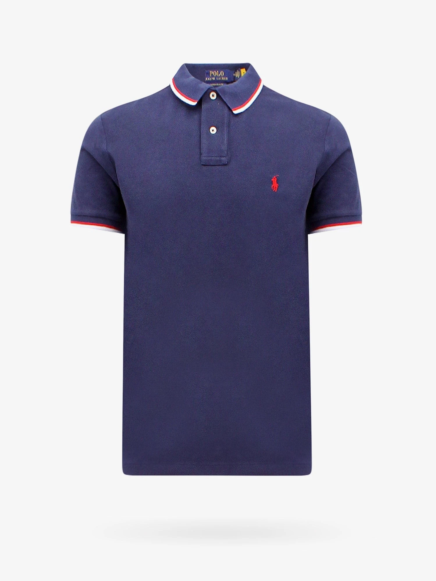 Cotton polo shirt with contrasting profiles.webp