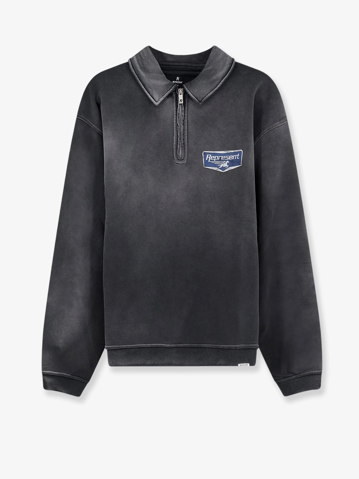 Cotton sweatshirt with front logo print.webp