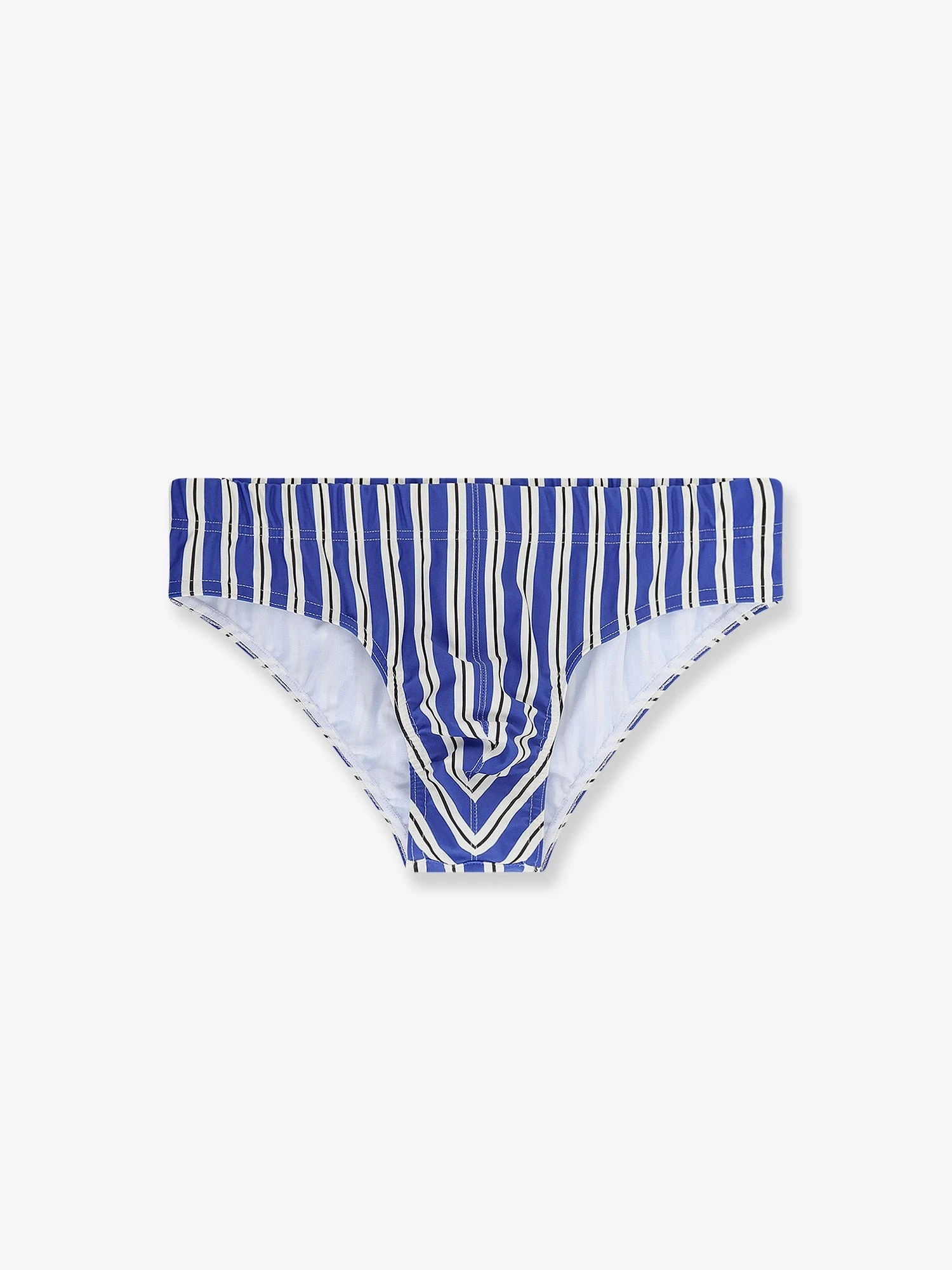 Nylon swim briefs with striped pattern.webp