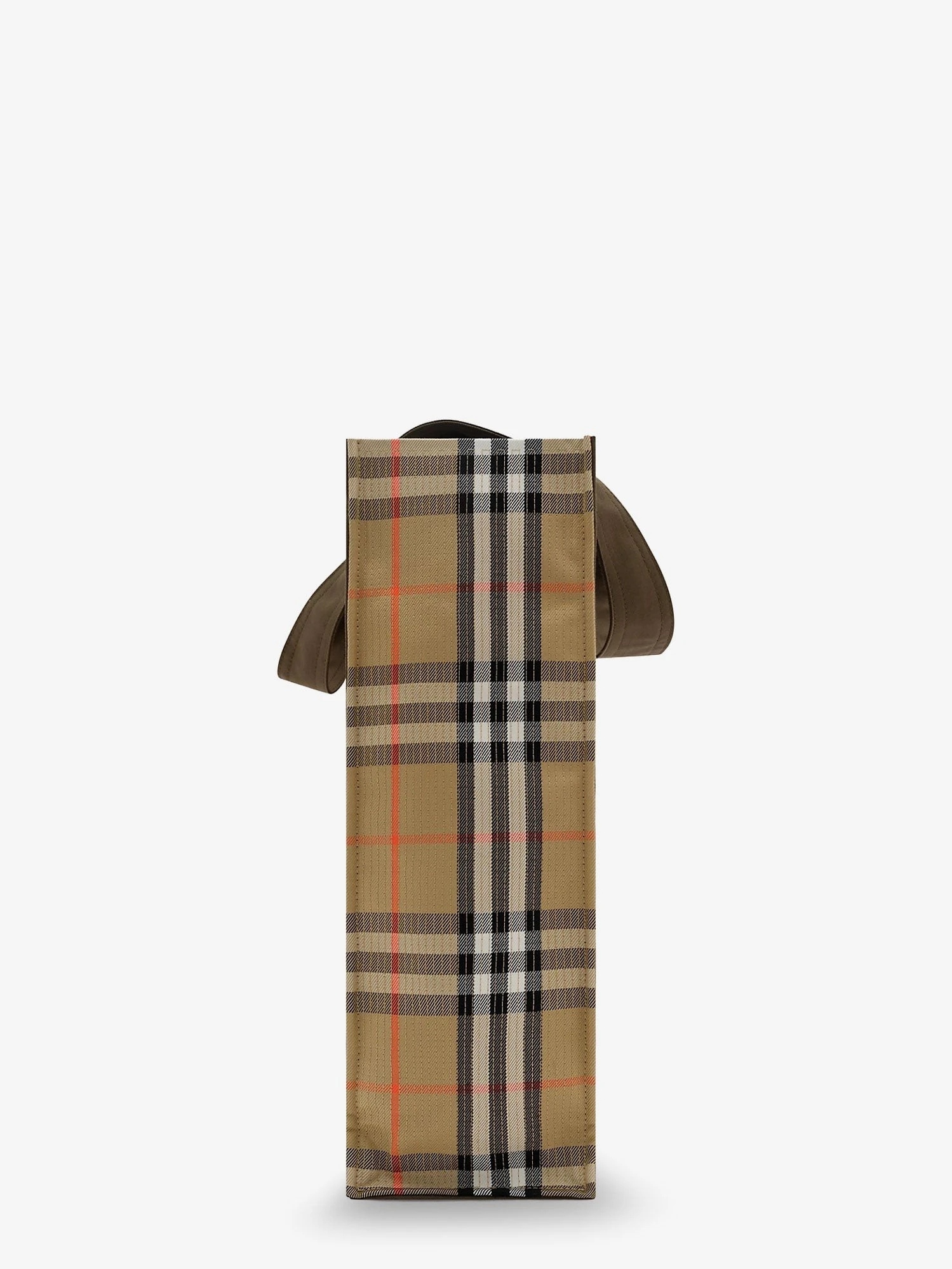 Tote Trench Check canvas shoulder bag with suede logo label on the front.webp