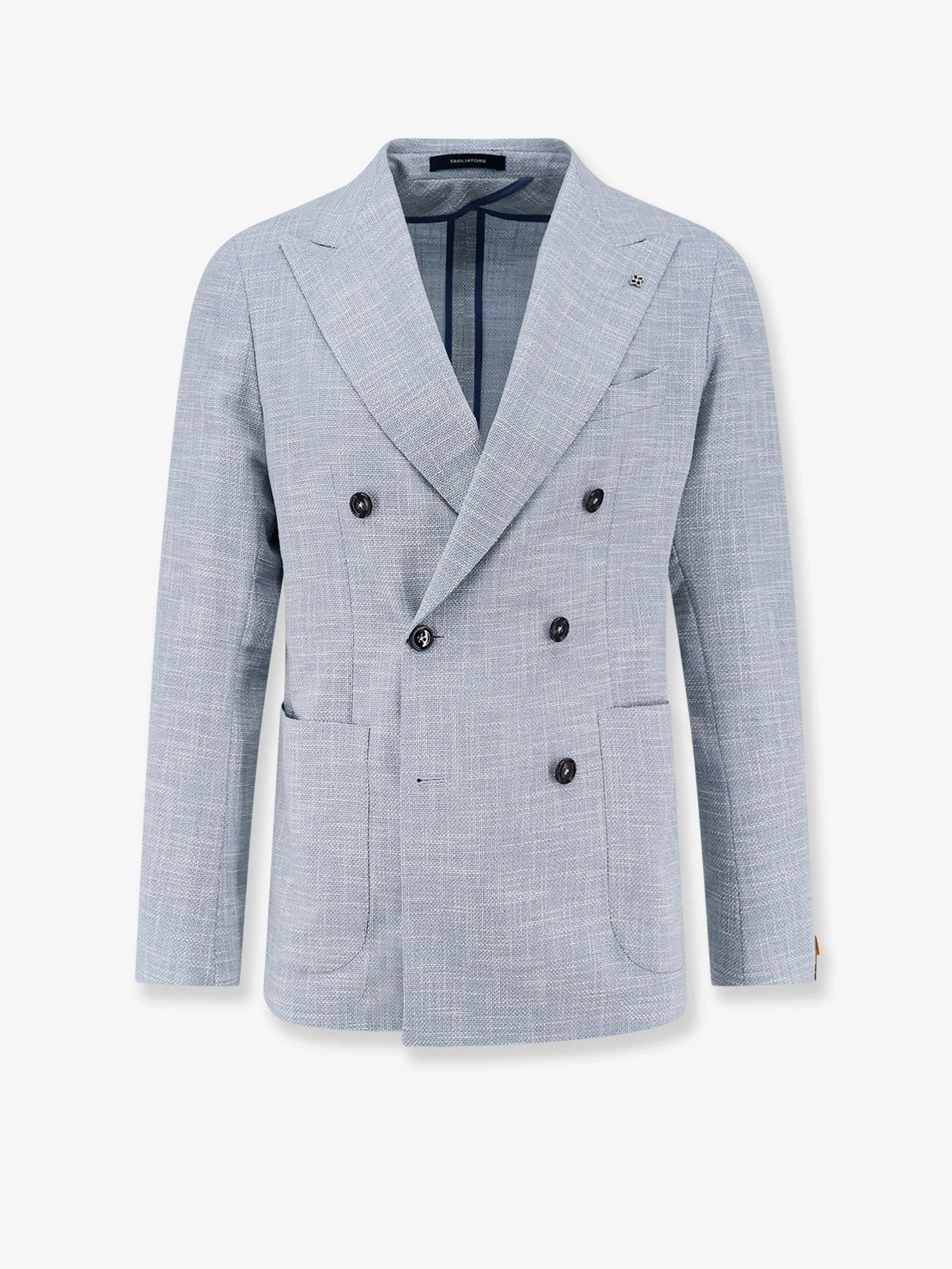 Double-breasted virgin wool, silk and cotton blazer.webp