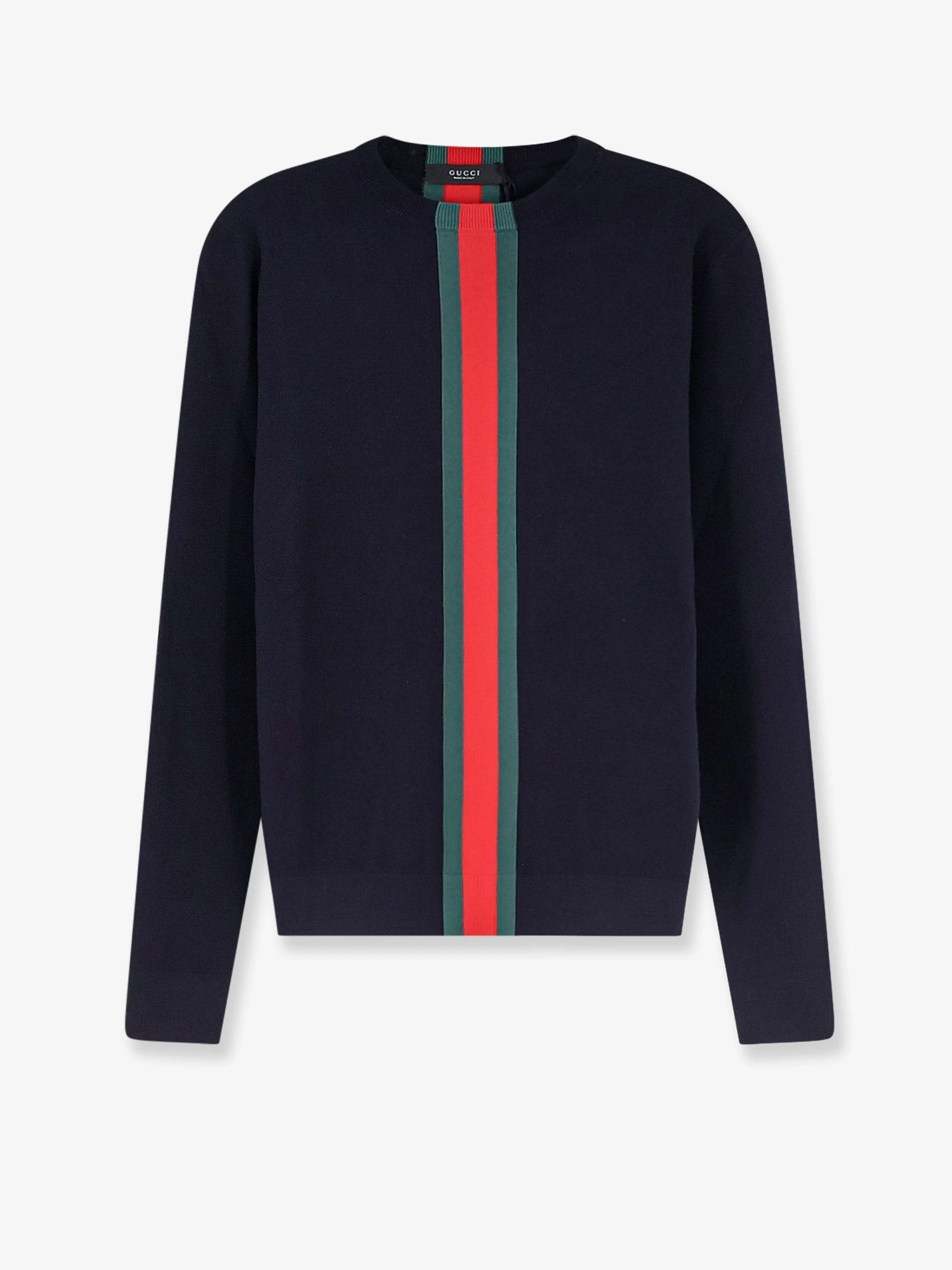 Cotton sweater with Nastro Web inlay.webp