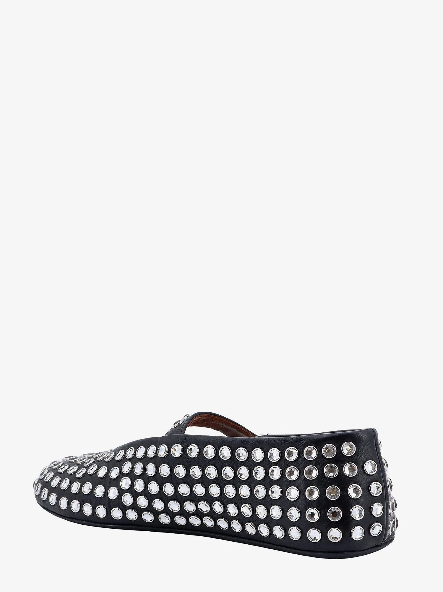 Leather ballet flats with rhinestones.webp