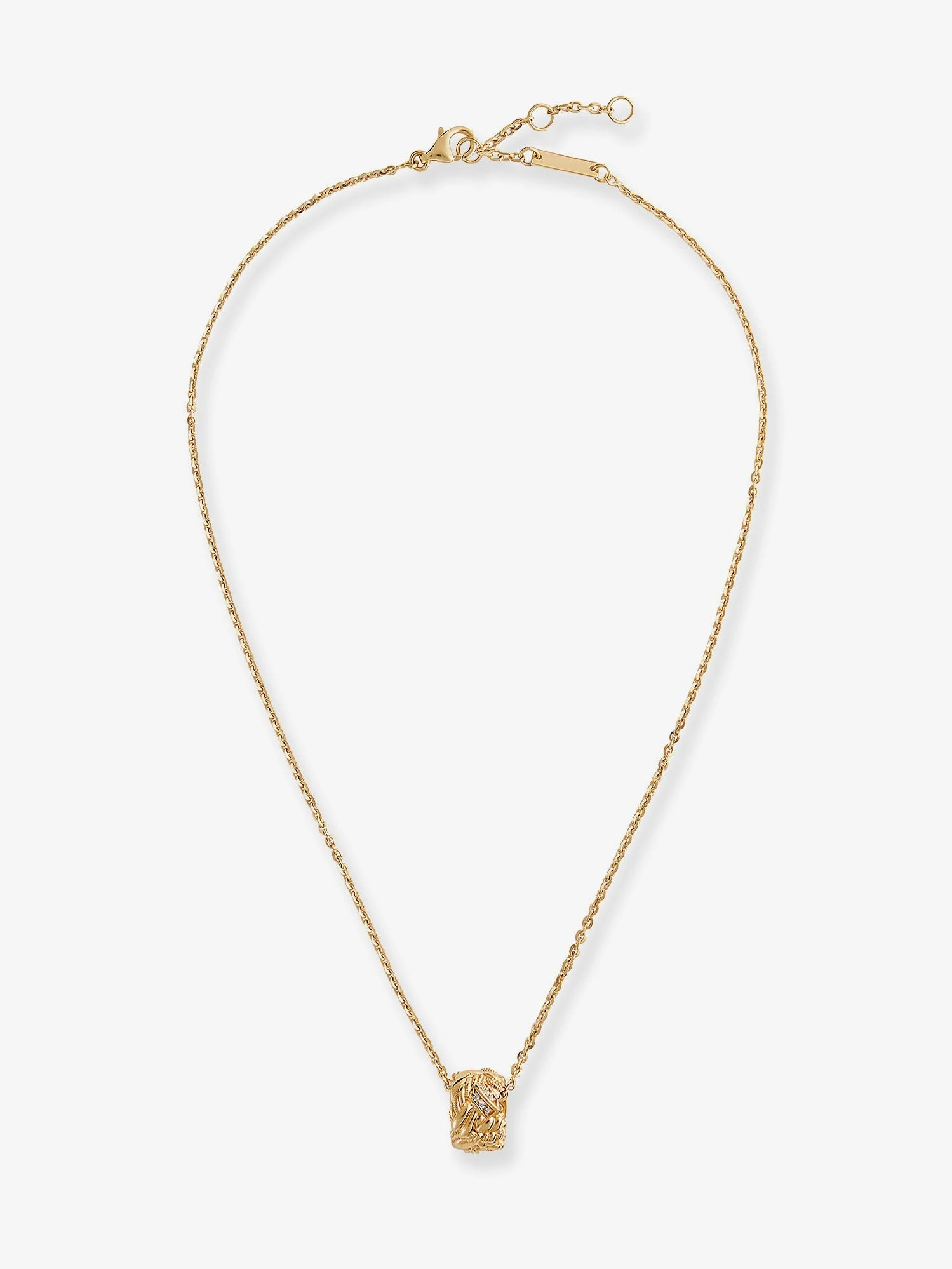 Silver necklace with Intreccio pendant.webp