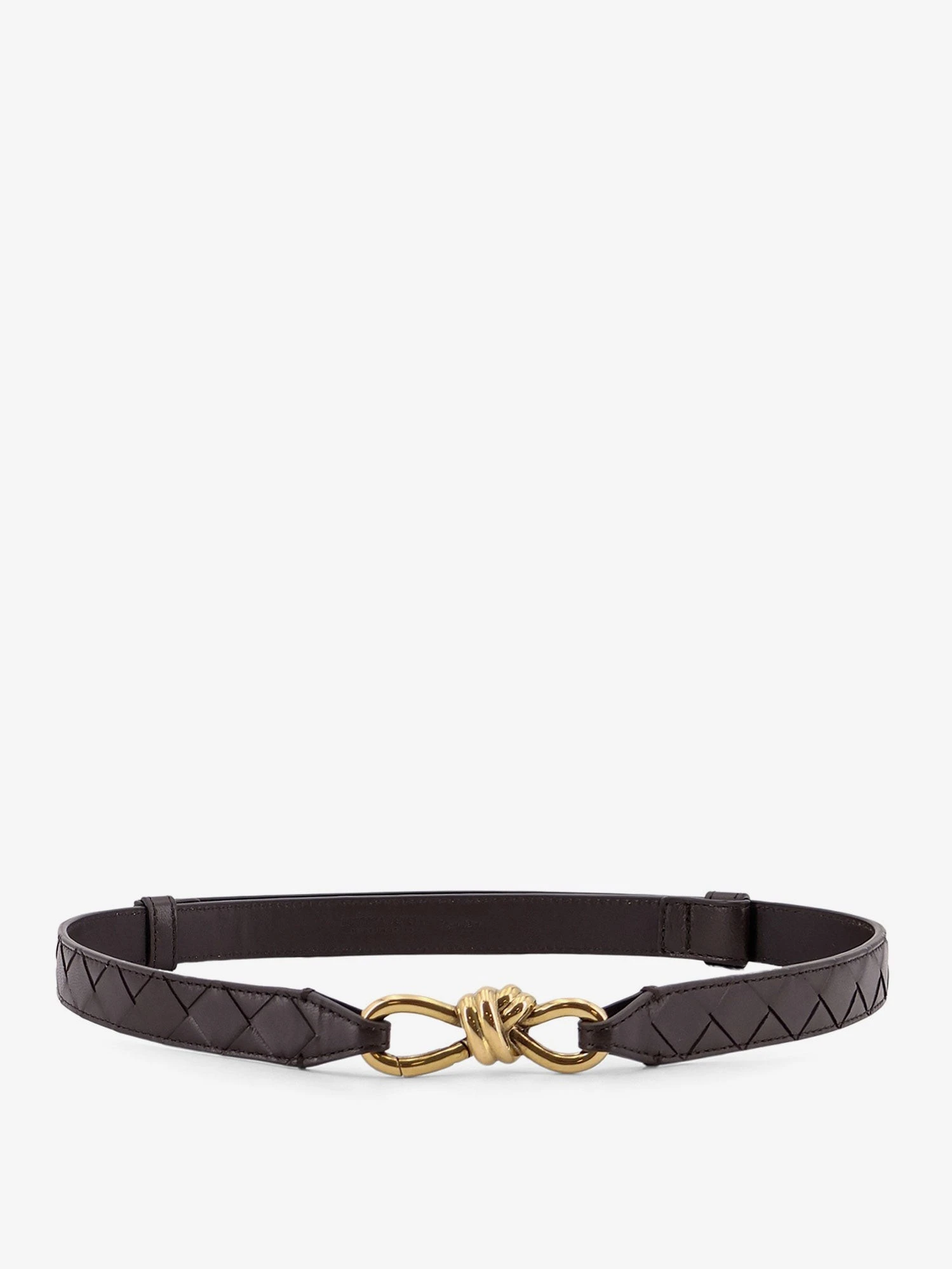 Leather belt with Intrecciato motif.webp