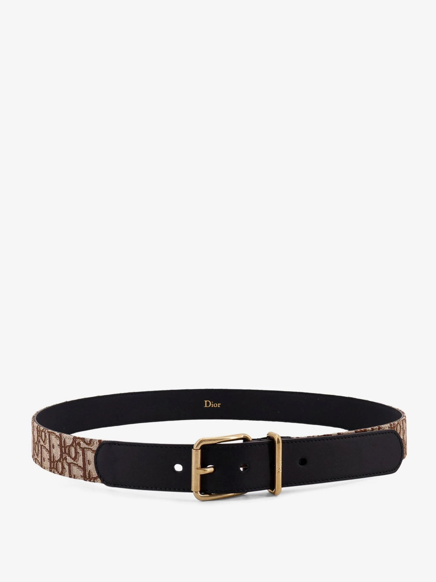 Leather belt with all-over Dior Oblique logo.webp
