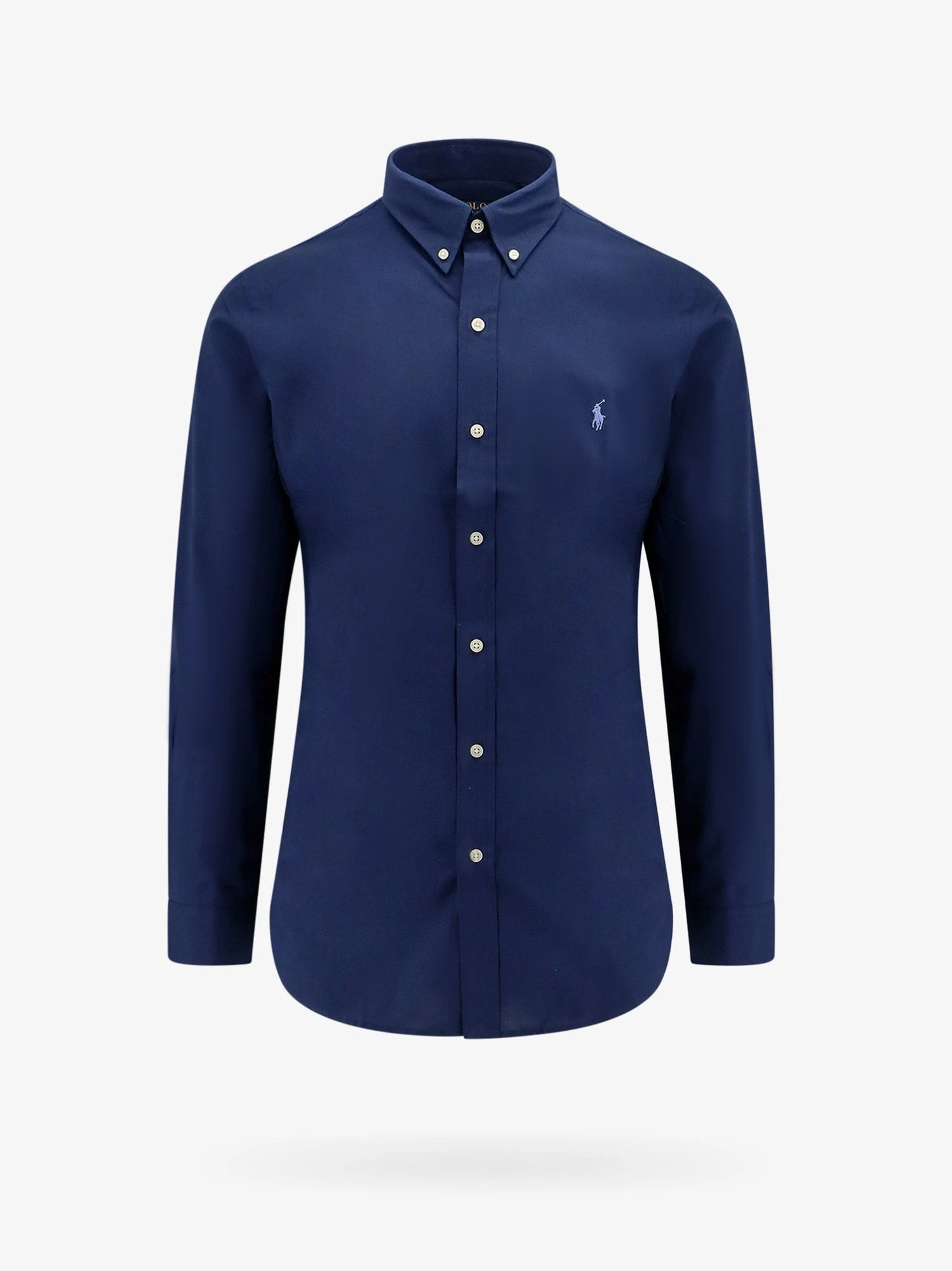 Cotton shirt with front embroidered logo.webp