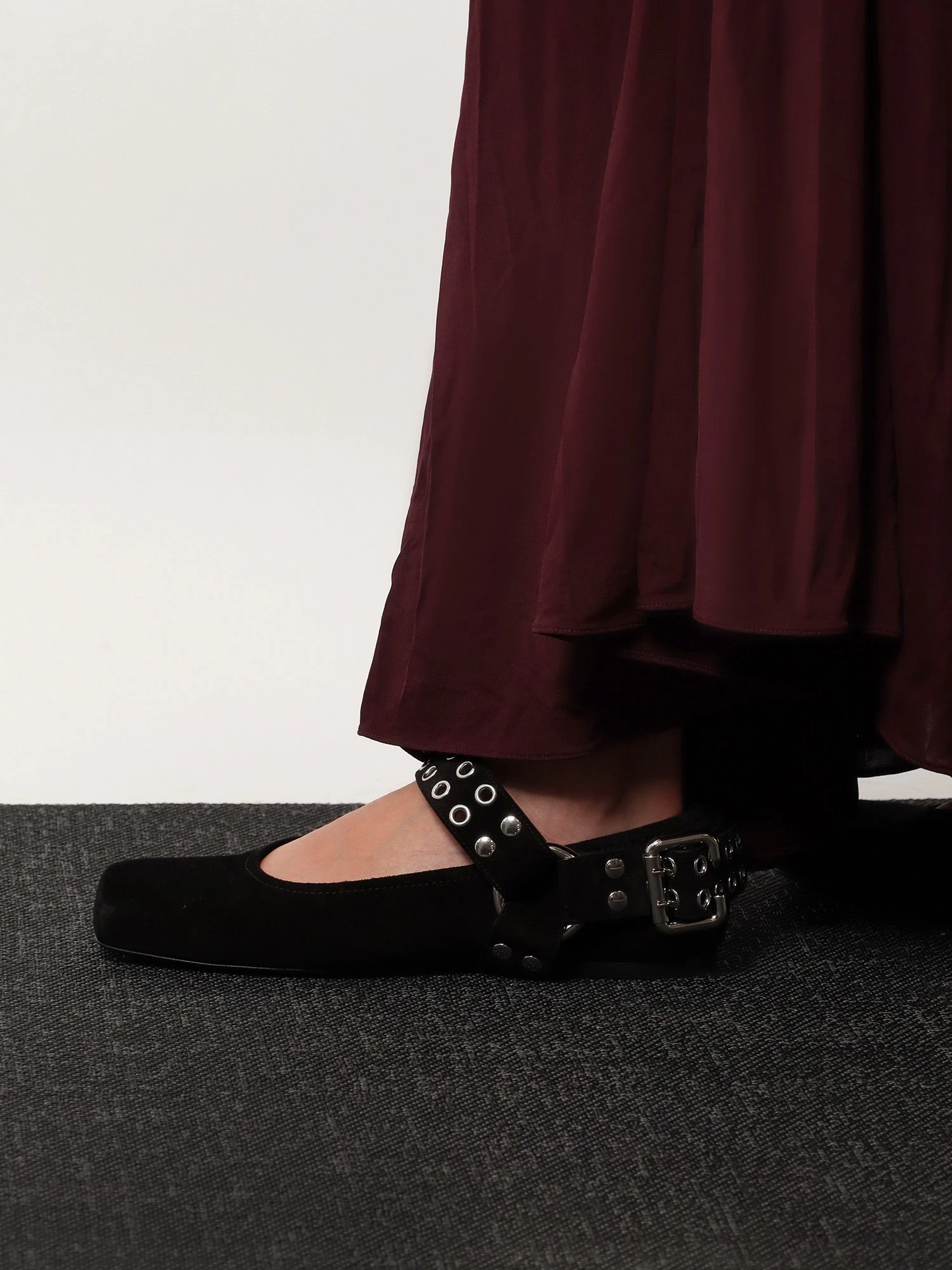 Suede Biker Flat Ballerinas.webp