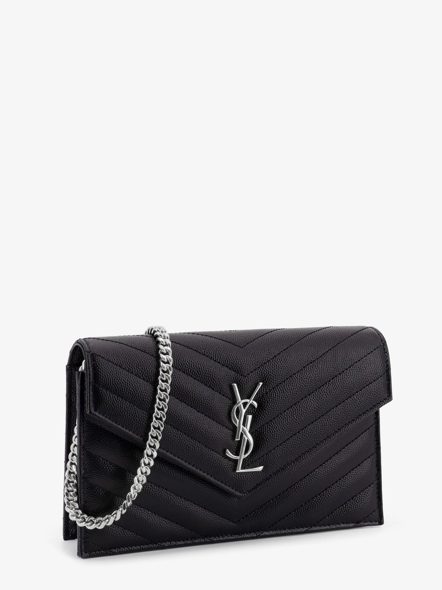 Envelope leather wallet crossbody bag with chain shoulder strap.webp