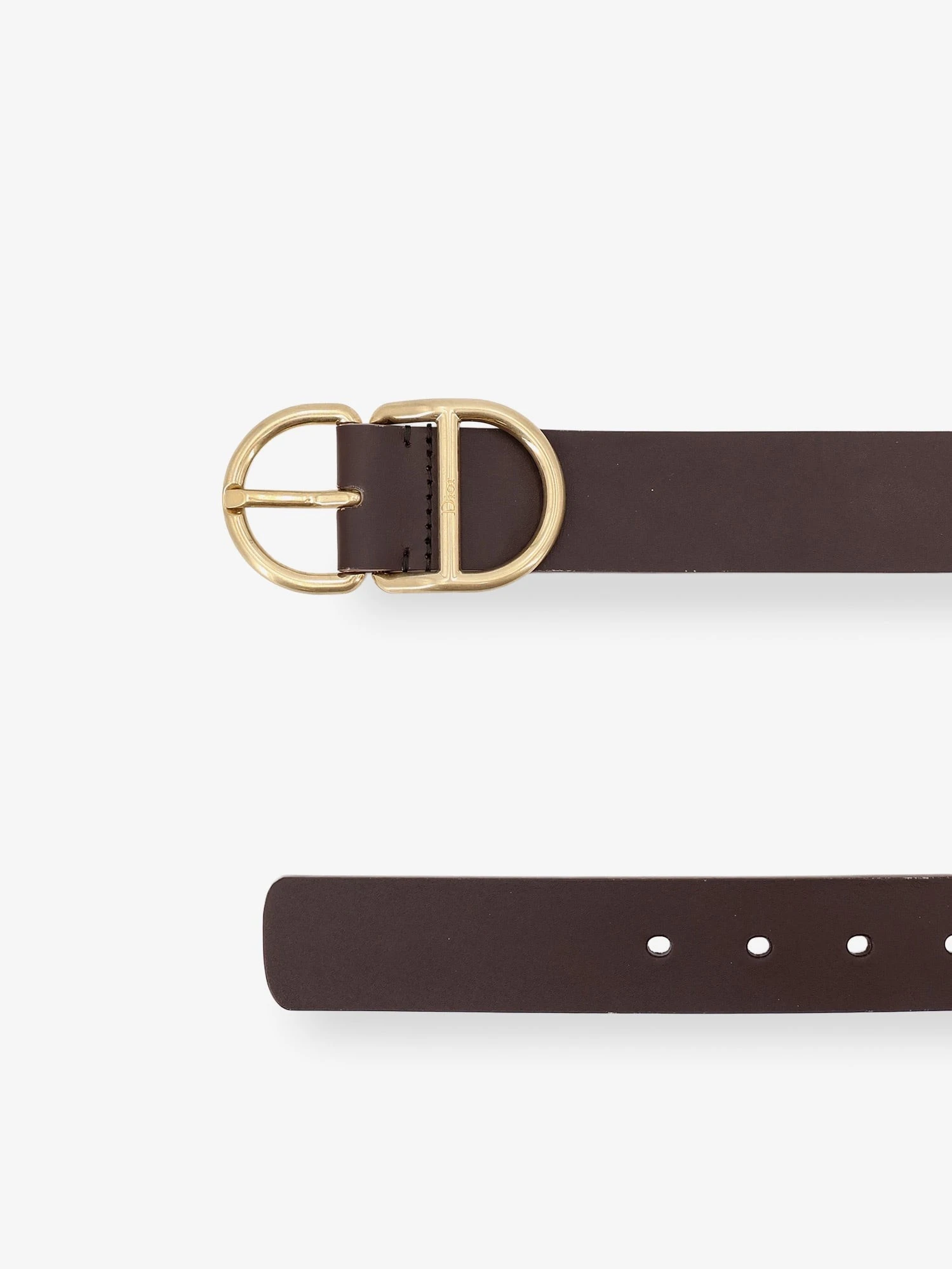 Leather belt with CD buckle.webp