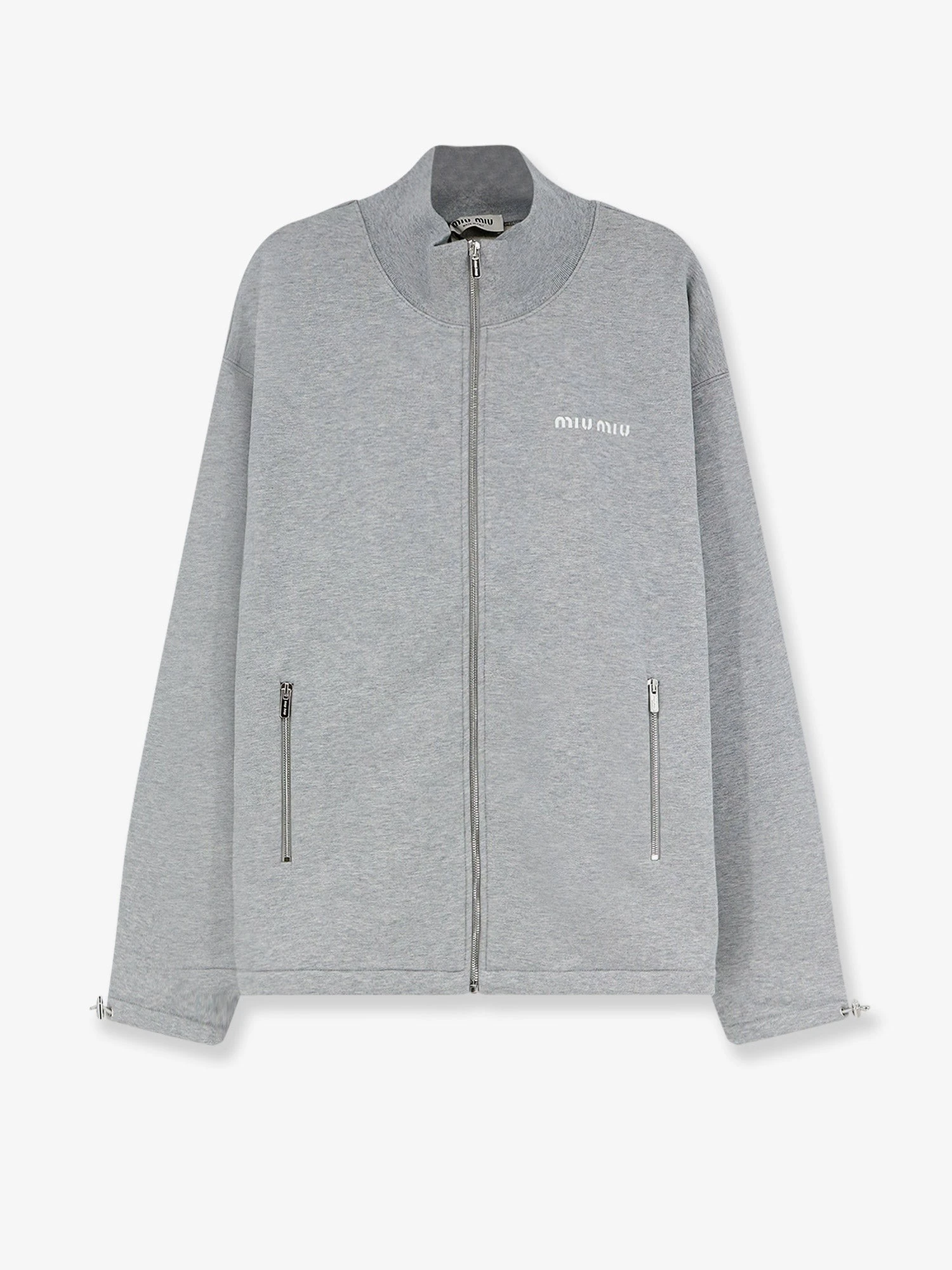 Oversize cotton sweatshirt with zip closure.webp